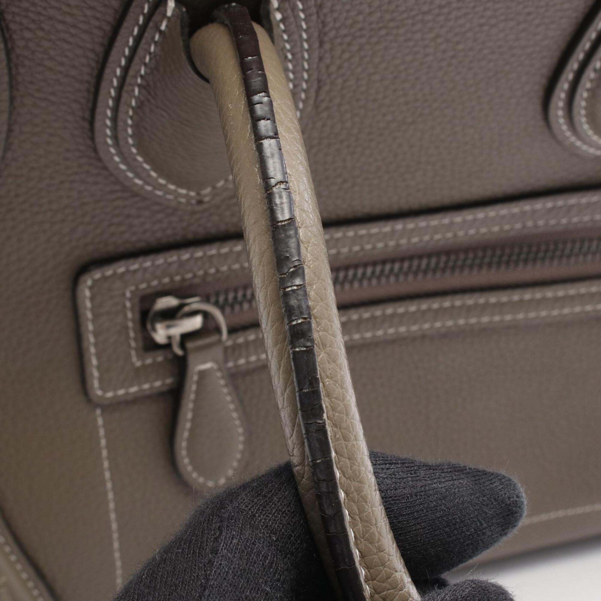 Celine Gray Leather Handbag Tote Bag (Pre-Owned)