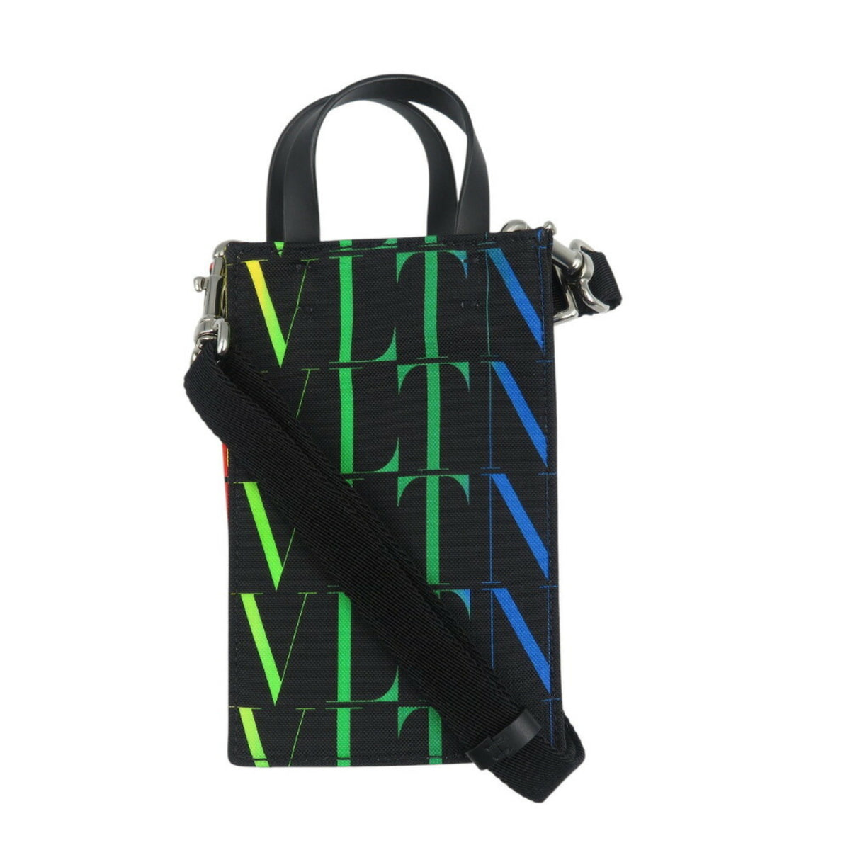 Valentino Garavani Black Multi-Color Canvas Shoulder Bag (Pre-Owned)