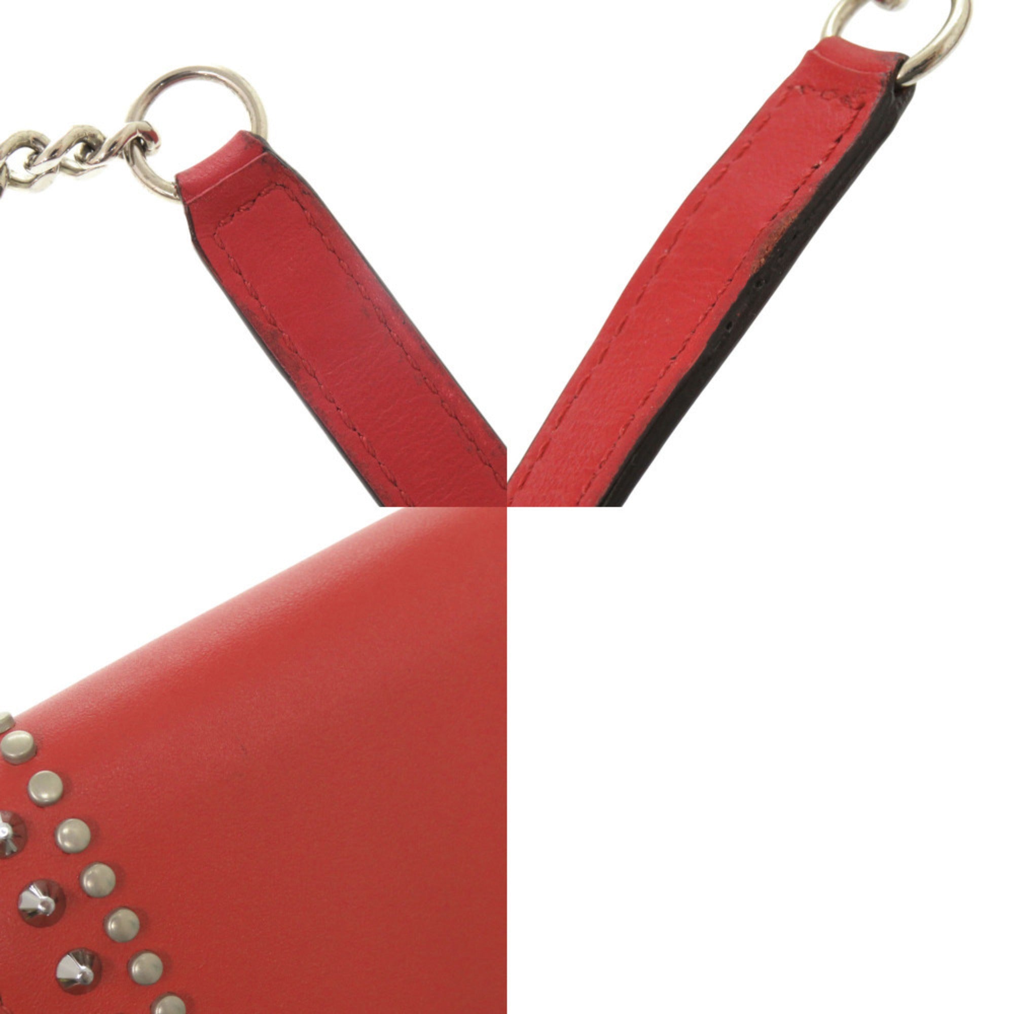 Jimmy Choo Red Color Leather Shoulder Bag (Pre-Owned)