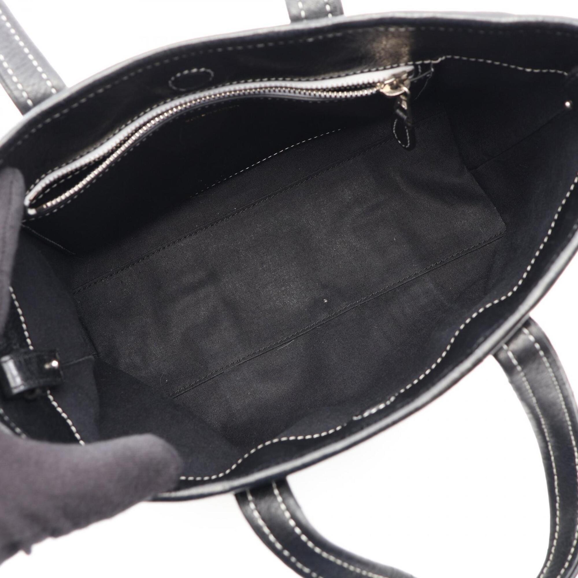Balenciaga Black White Leather Handbag (Pre-Owned)