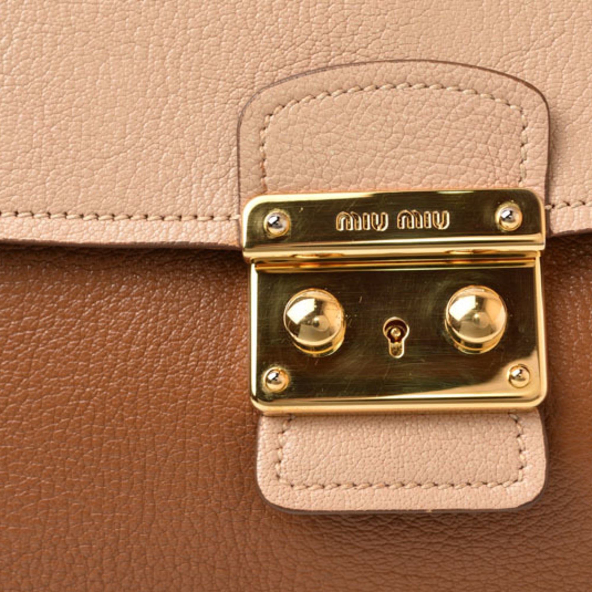 Miu Miu Brown Leather Handbag Shoulder Bag (Pre-Owned)