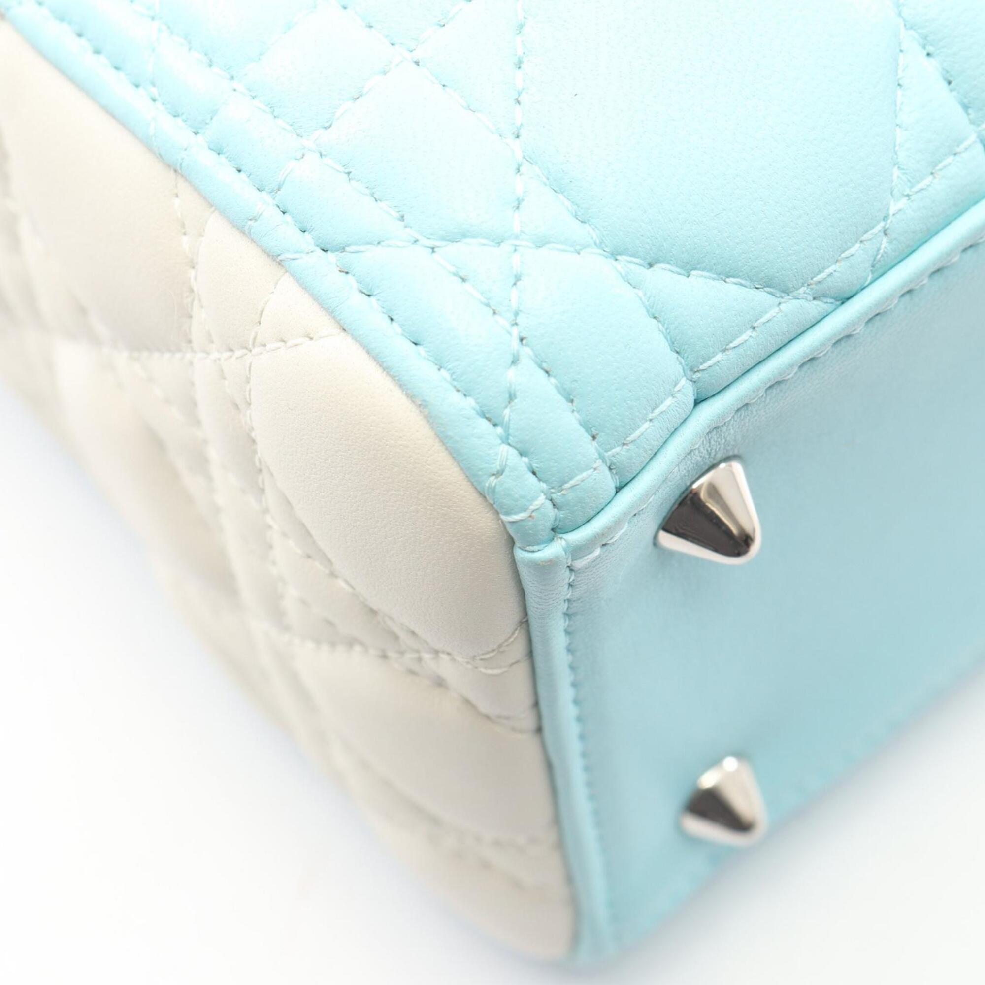 Christian Dior Blue Green White Leather Handbag (Pre-Owned)