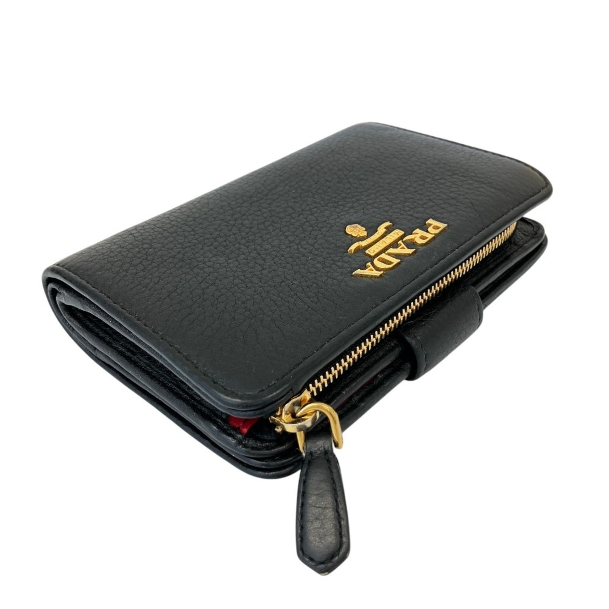 Prada Black Leather Wallet (Bi-Fold) (Pre-Owned)