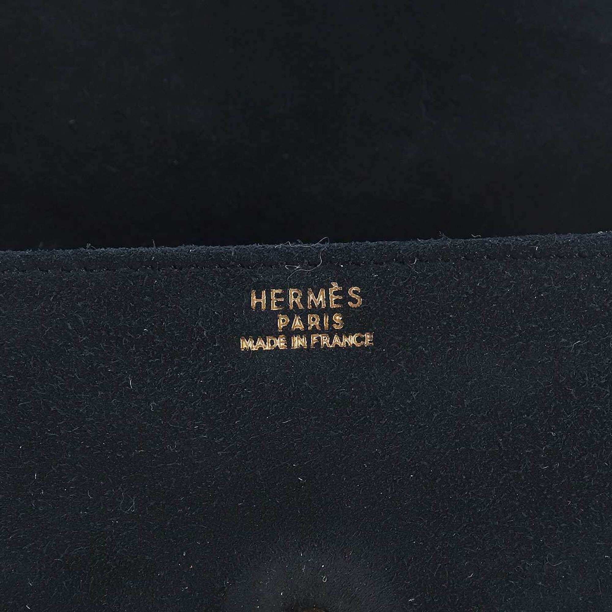 Hermes Black Suede Handbag Shoulder Bag (Pre-Owned)