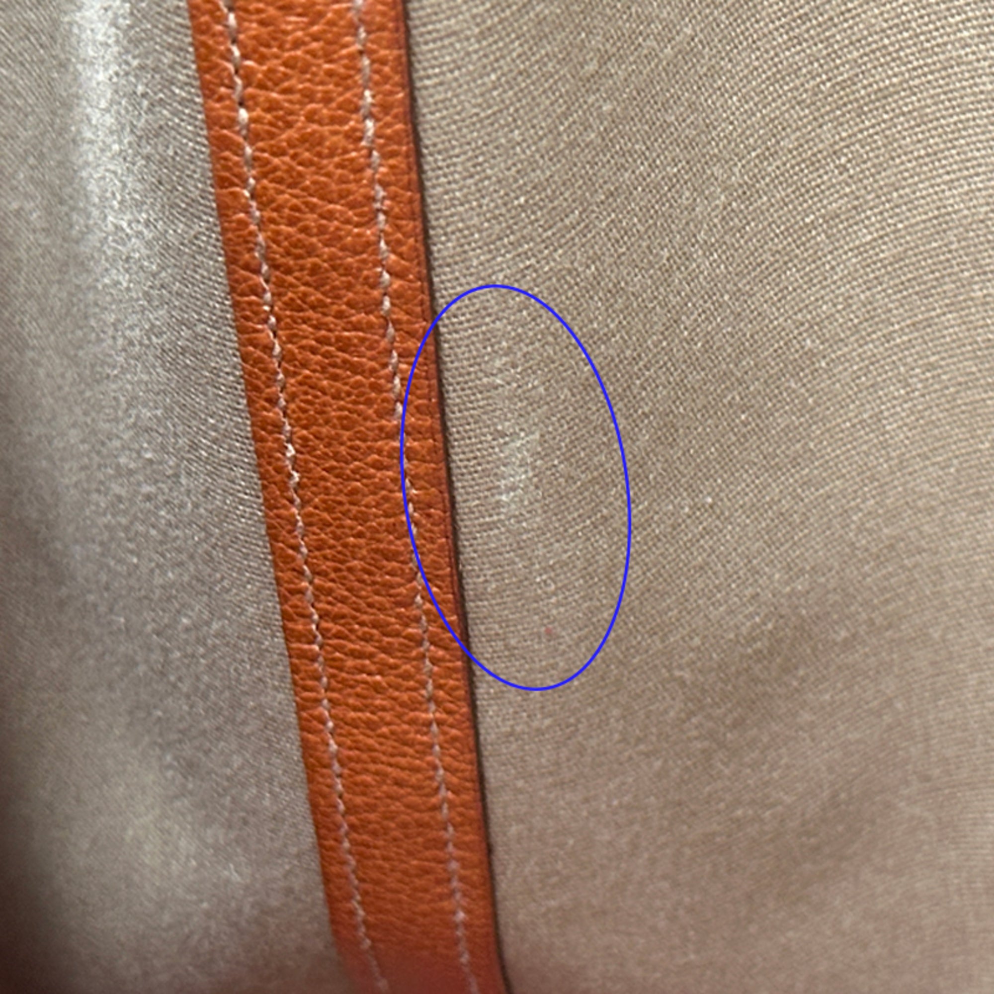Hermes Garden Orange Potiron Toile Officier Leather Handbag Tote Bag (Pre-Owned)