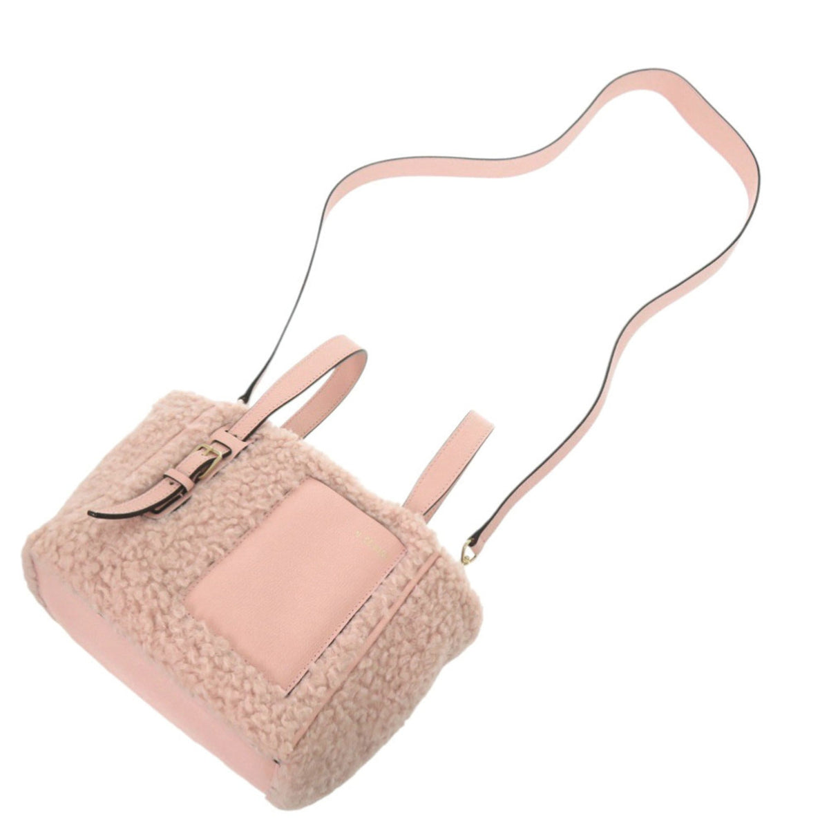 Valextra Pink Leather Wool Handbag (Pre-Owned)