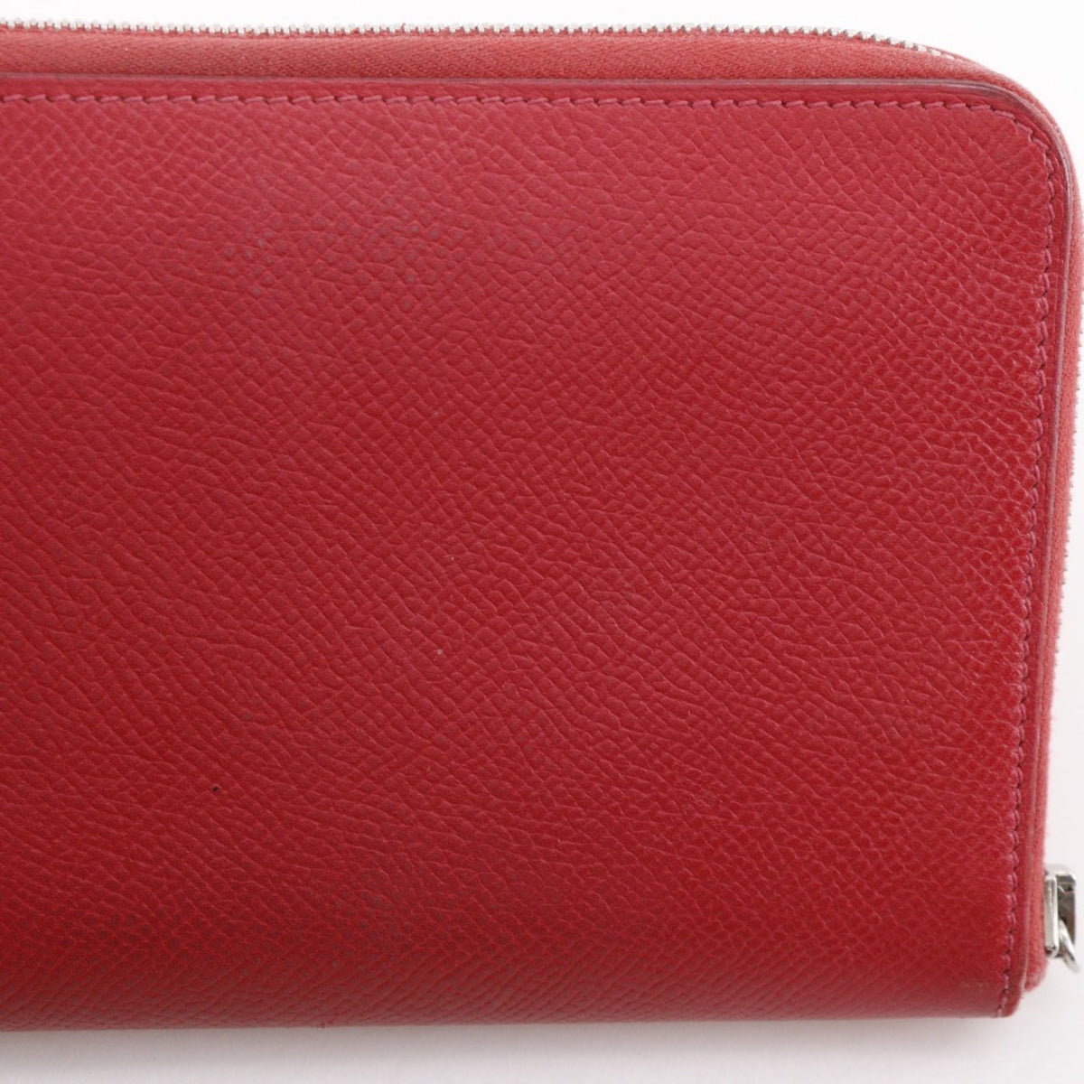 Hermes Red Color Epsom Leather Long Wallet (Bi-Fold) (Pre-Owned)