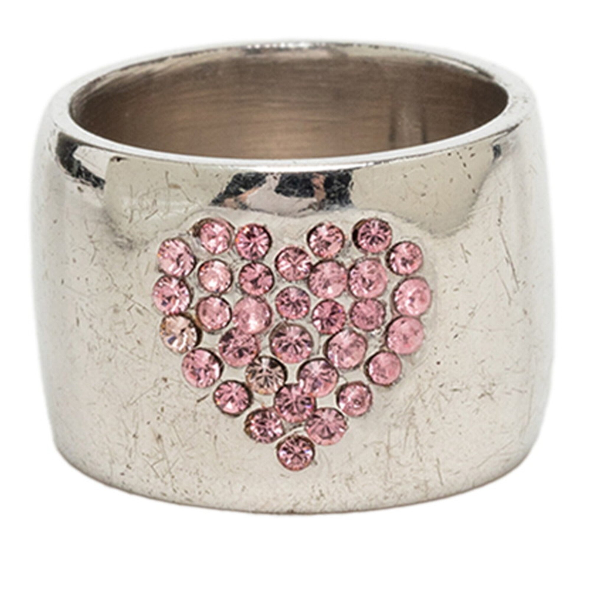 Chanel Metal Rhinestone Band Ring (Pre-Owned)