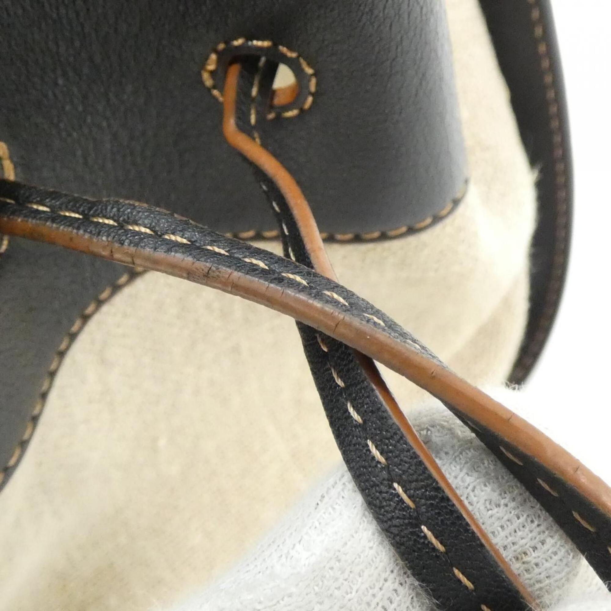 Loewe Hammock Black Linen Shoulder Bag (Pre-Owned)