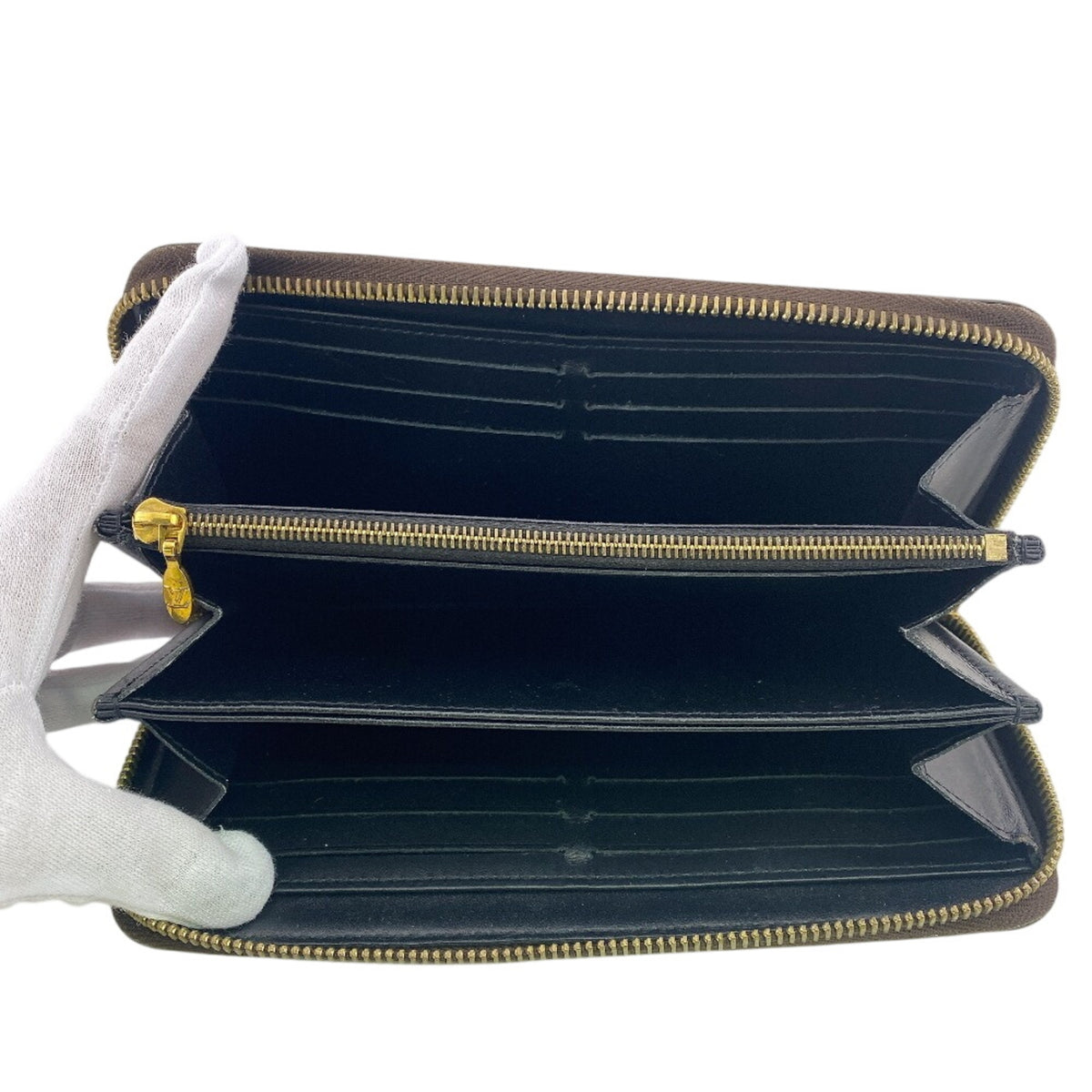 Louis Vuitton Brown Leather Long Wallet (Bi-Fold) (Pre-Owned)