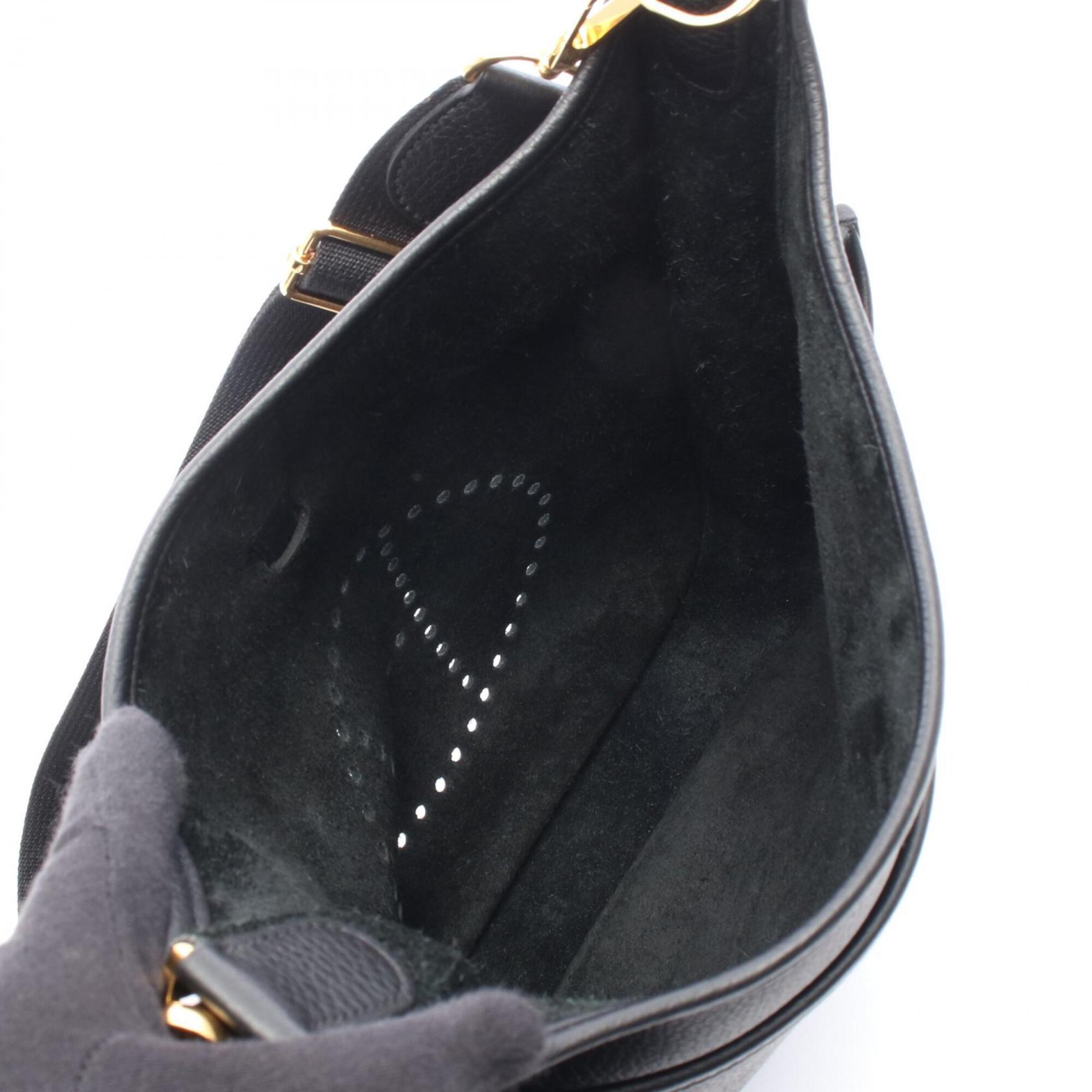 Hermes Black Taurillon Clemence Leather Leather Handbag Shoulder Bag (Pre-Owned)