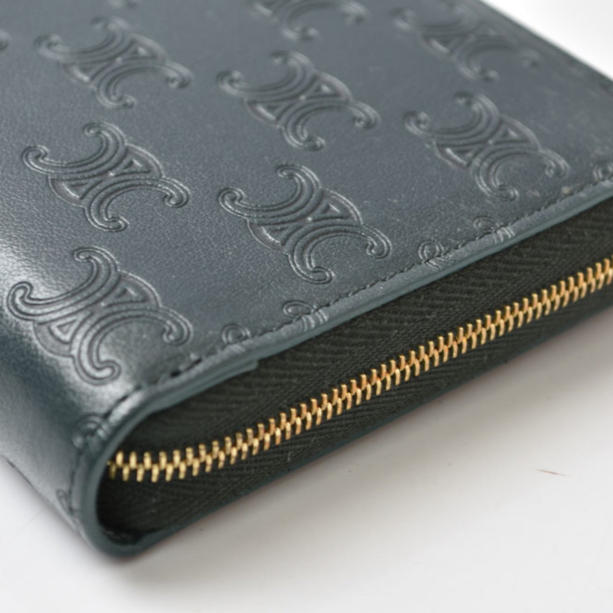 Celine Green Leather Coin Purse/Coin Case (Pre-Owned)