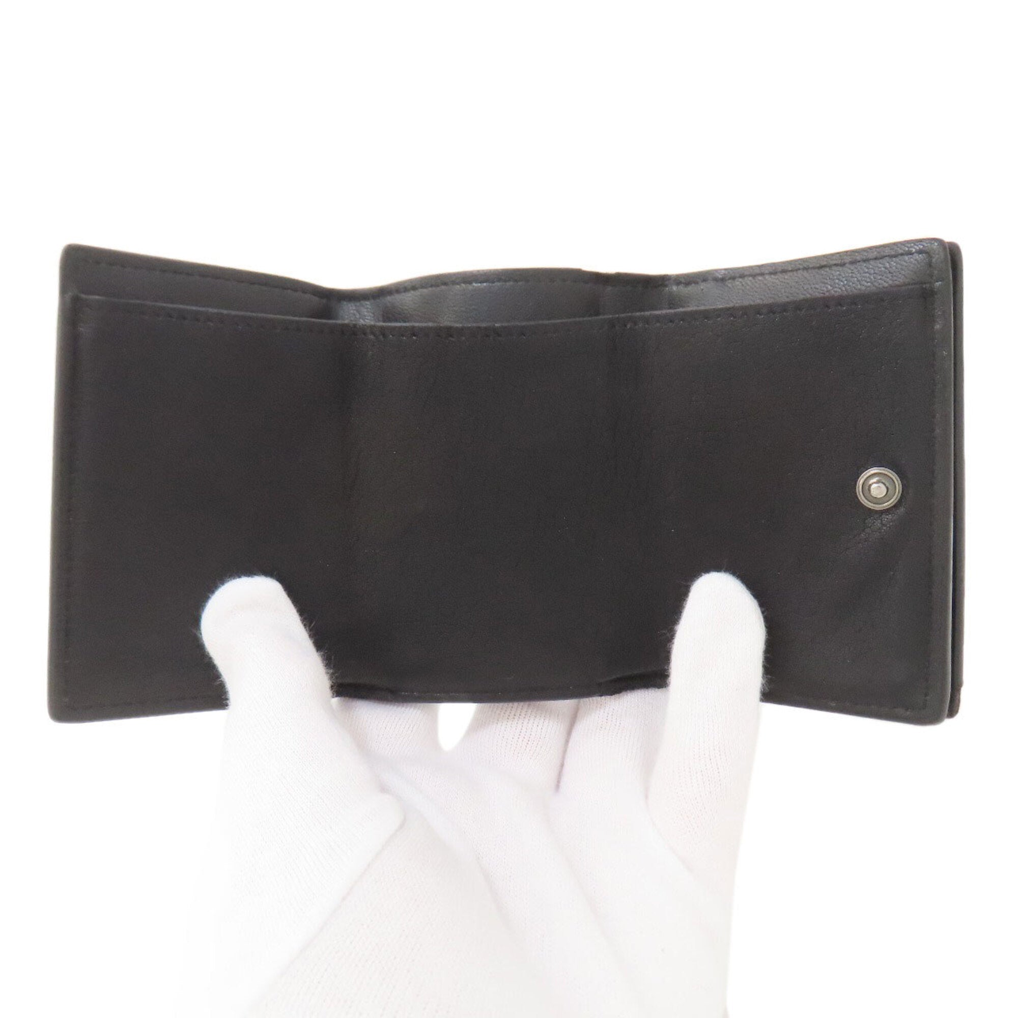 Yves Saint Laurent Black Blue Wallet (Tri-Fold) (Pre-Owned)