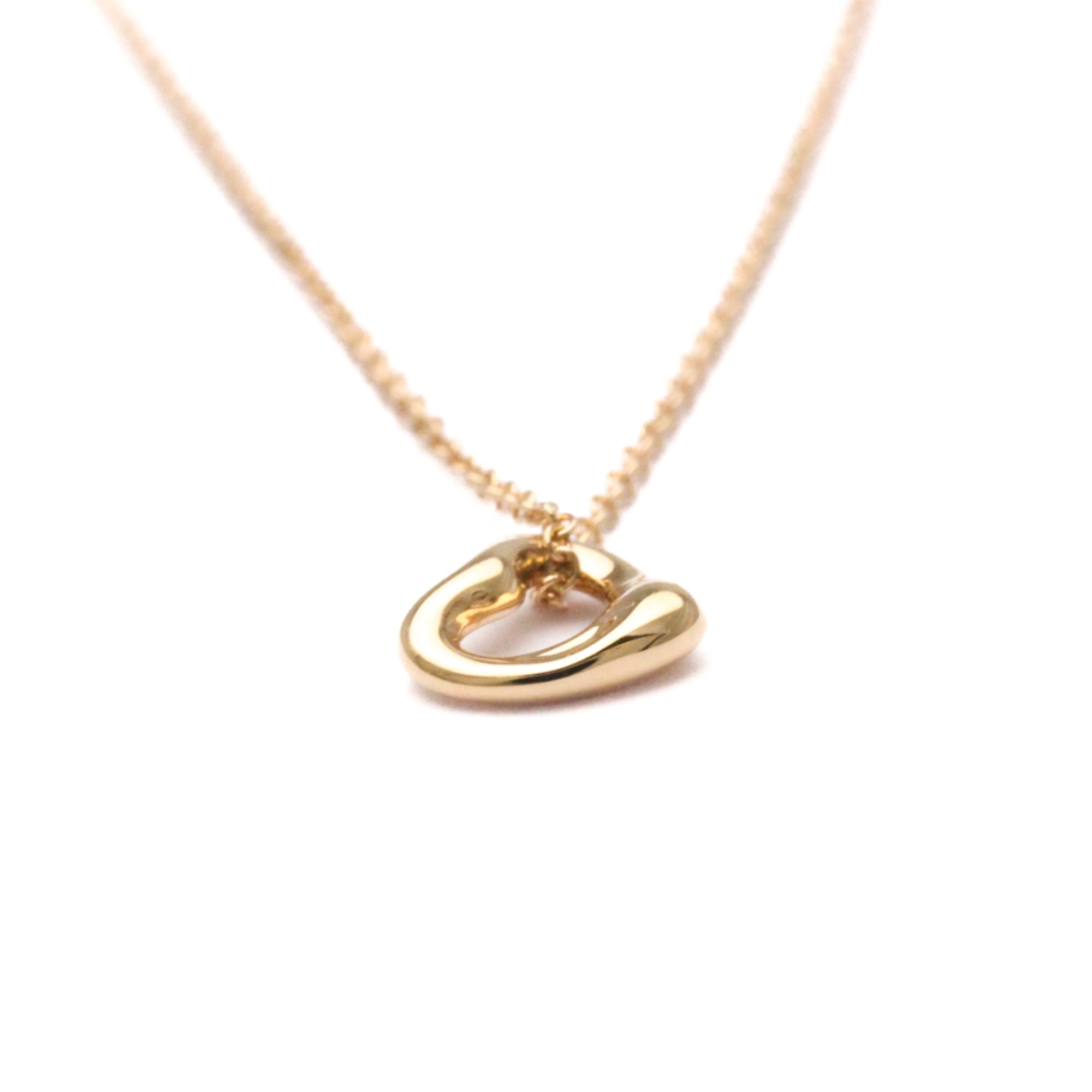 Tiffany & Co. Elsa Peretti Open Heart Pendant Necklace 18K Rose Gold Gold Pink_Gold Necklace Jewelry (Pre-Owned)