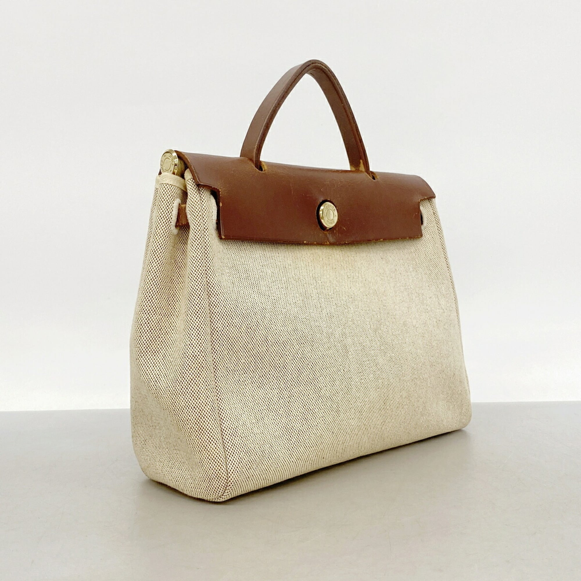 Hermes Brown Toile H Handbag (Pre-Owned)