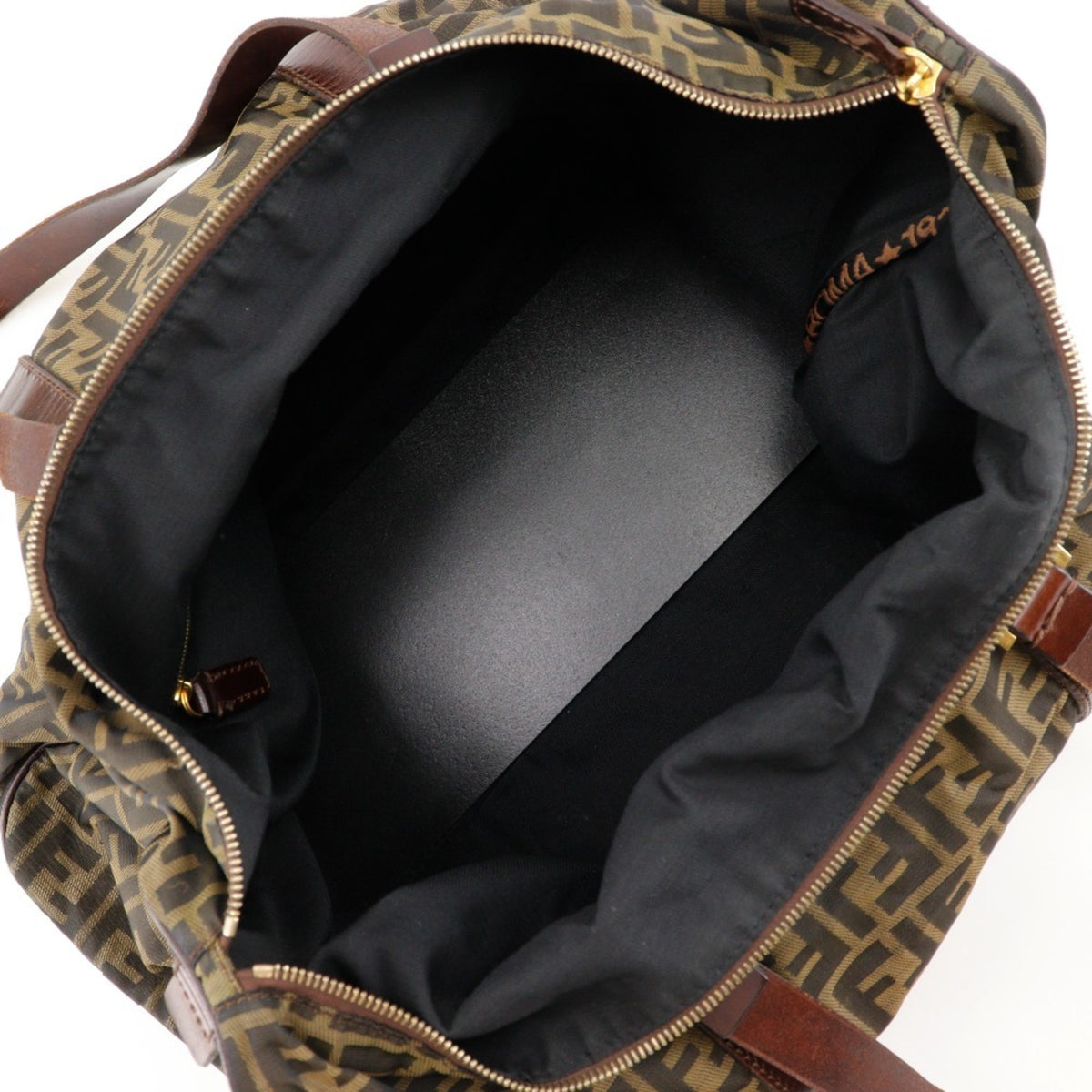 Fendi Zucca Brown Nylon Canvas Boston Bag (Pre-Owned)