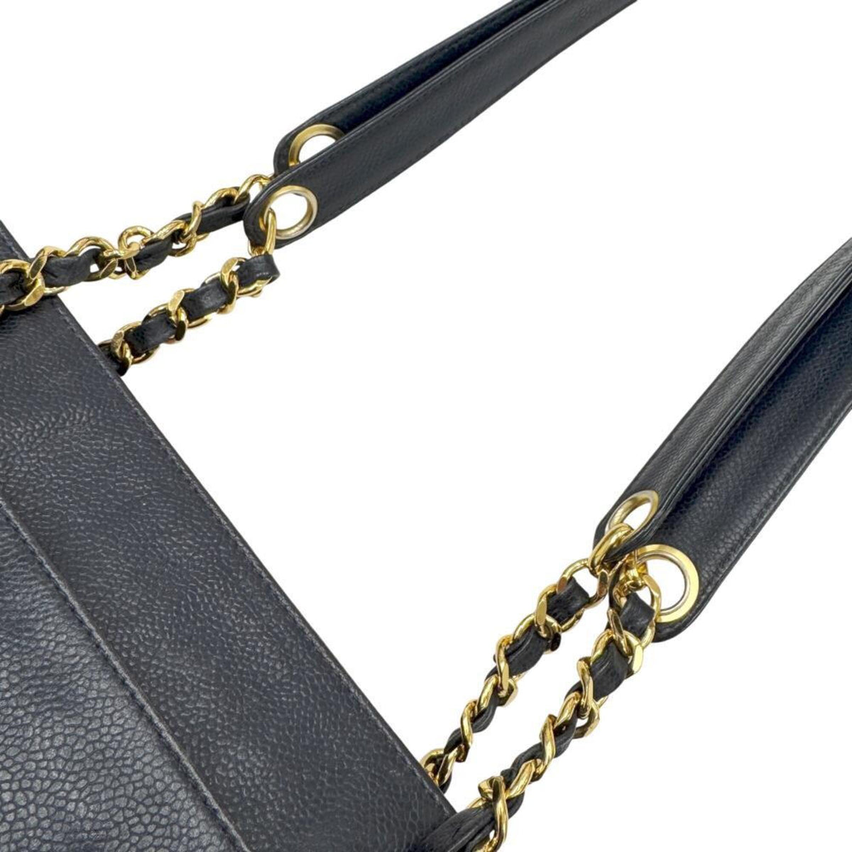 Chanel Navy Grained Calfskin Tote Bag (Pre-Owned)