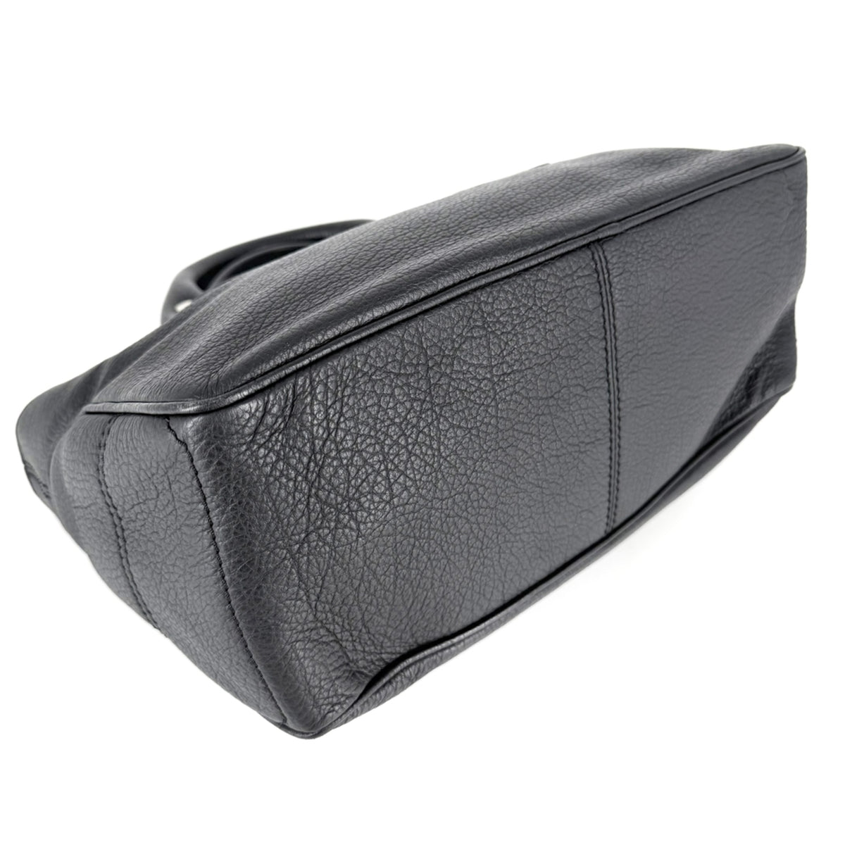 Celine Macadam Black Leather Handbag Tote Bag (Pre-Owned)