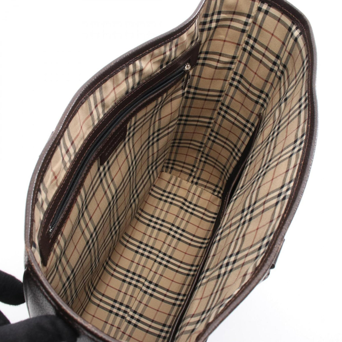 Burberry Brown Leather Handbag Tote Bag (Pre-Owned)
