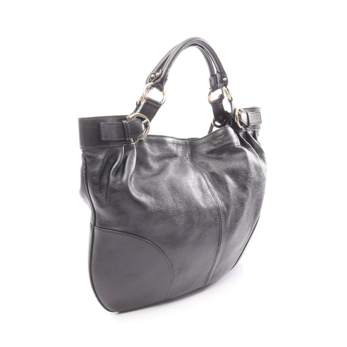 Salvatore Ferragamo Black Leather Handbag (Pre-Owned)