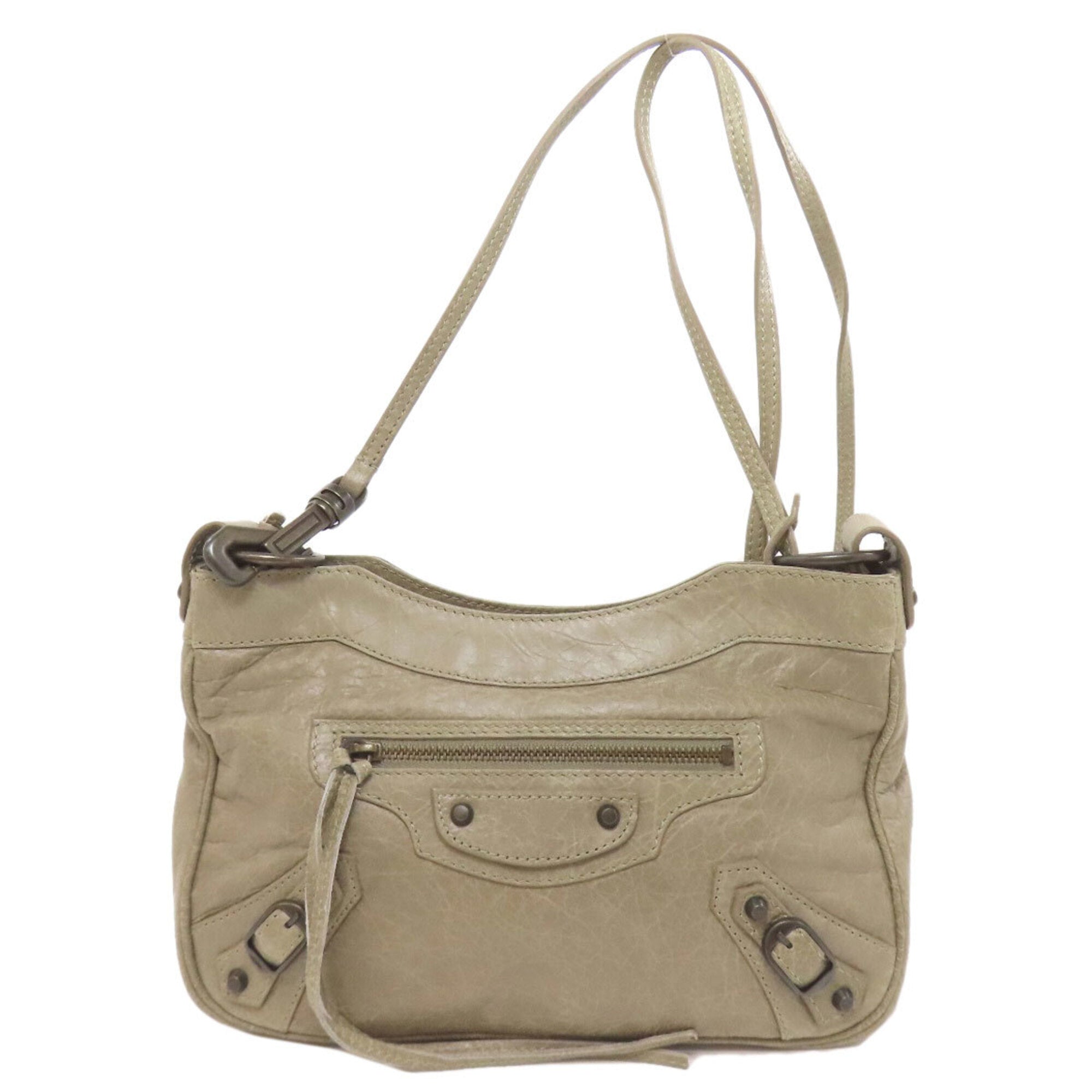 Balenciaga Hip Grayish Leather Shoulder Bag (Pre-Owned)