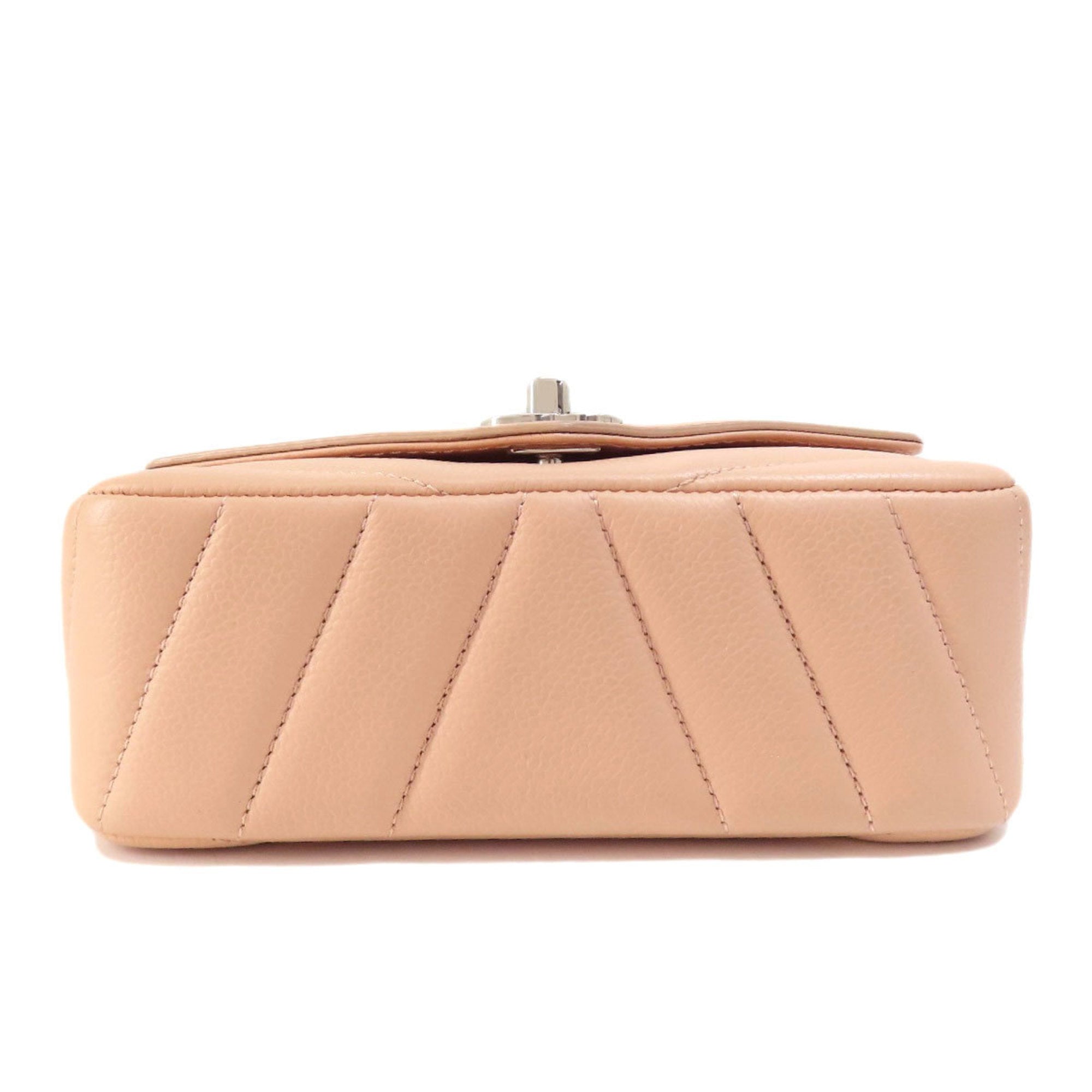 Chanel Matelasse Beige Pink Caviar Leather Shoulder Bag (Pre-Owned)