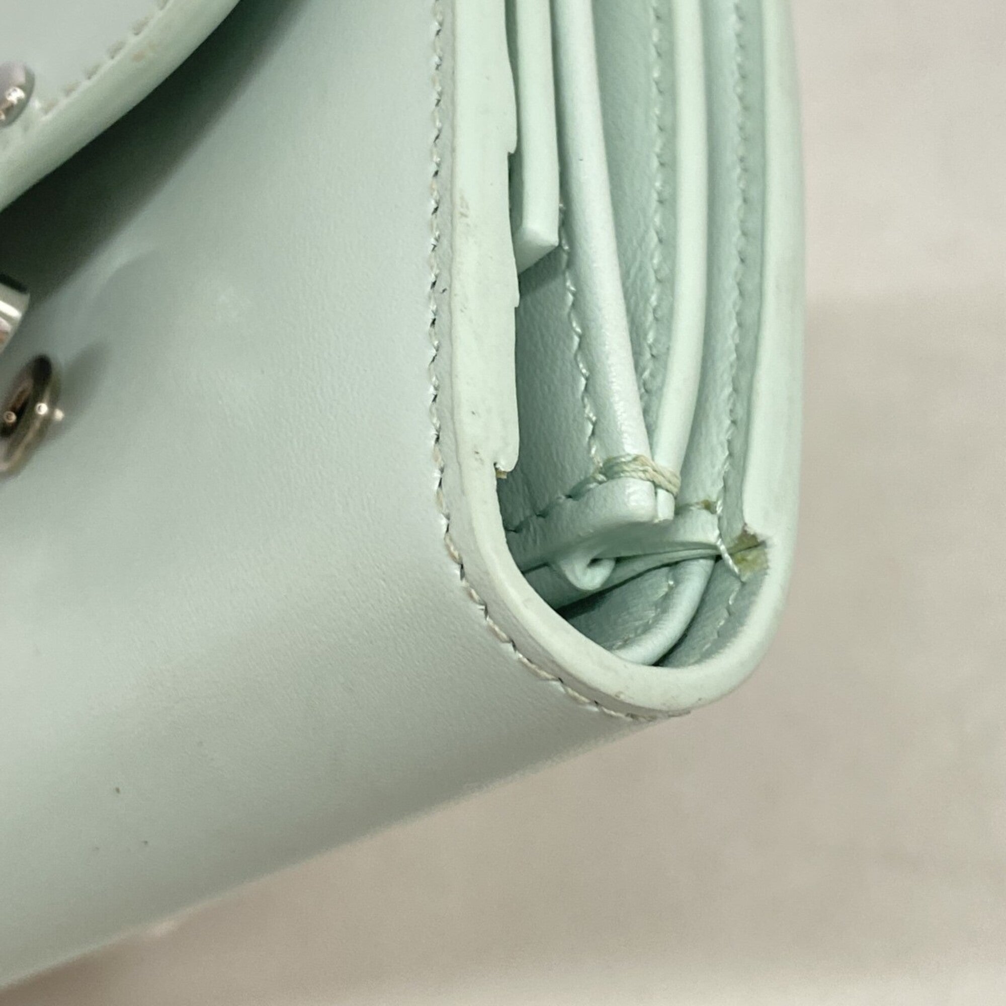 Celine Light Blue Leather Wallet (Tri-Fold) (Pre-Owned)