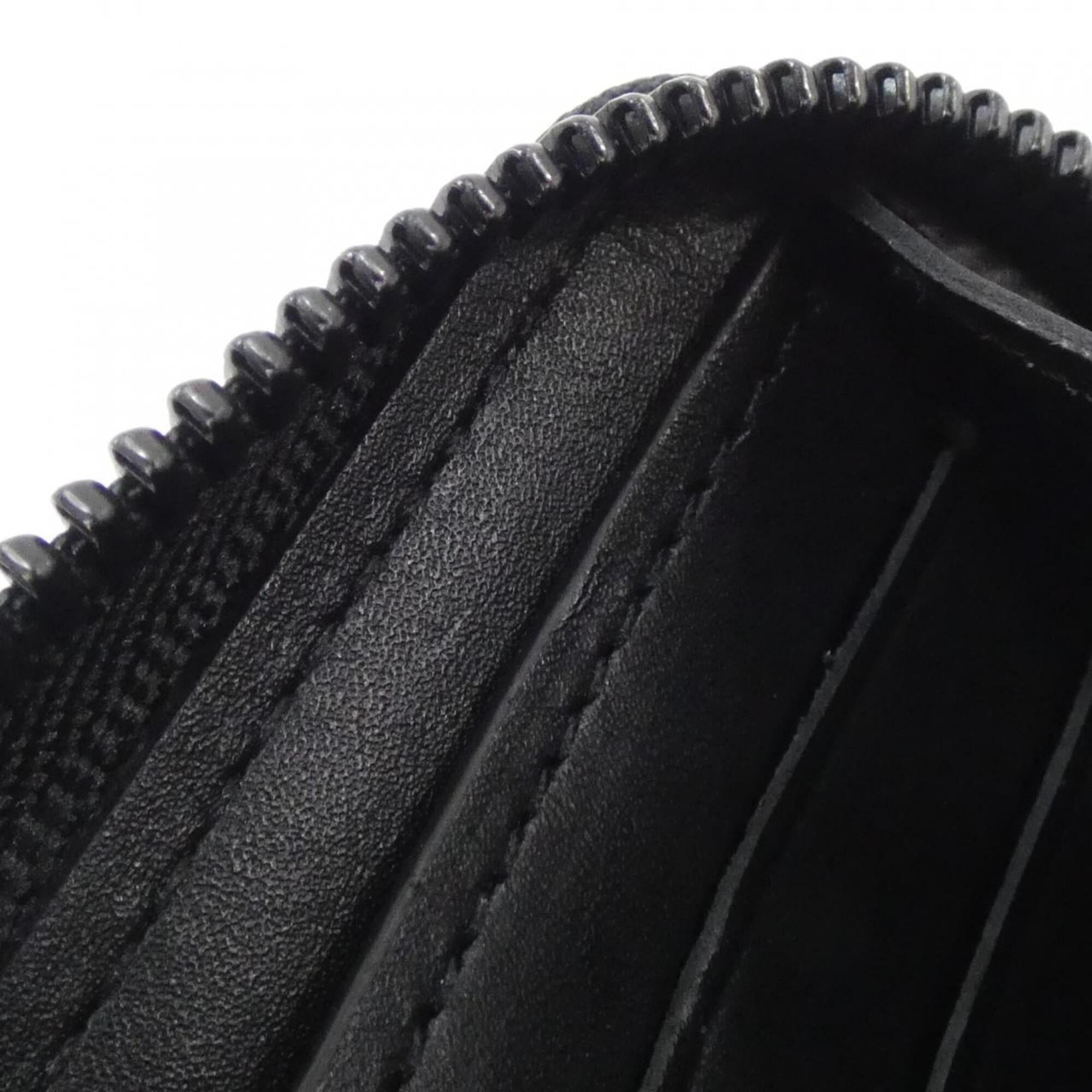 Louis Vuitton Black Leather Long Wallet (Bi-Fold) (Pre-Owned)