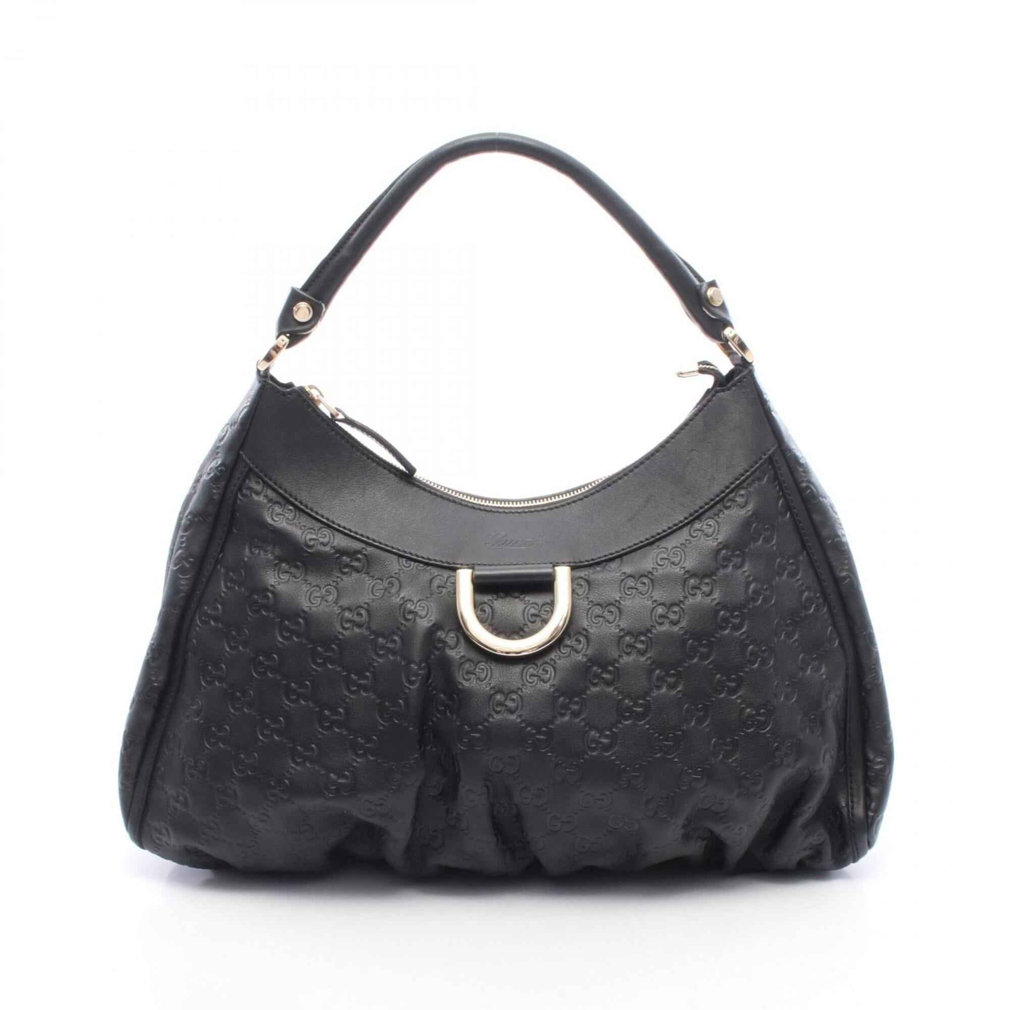 Gucci Black Leather Handbag Shoulder Bag (Pre-Owned)
