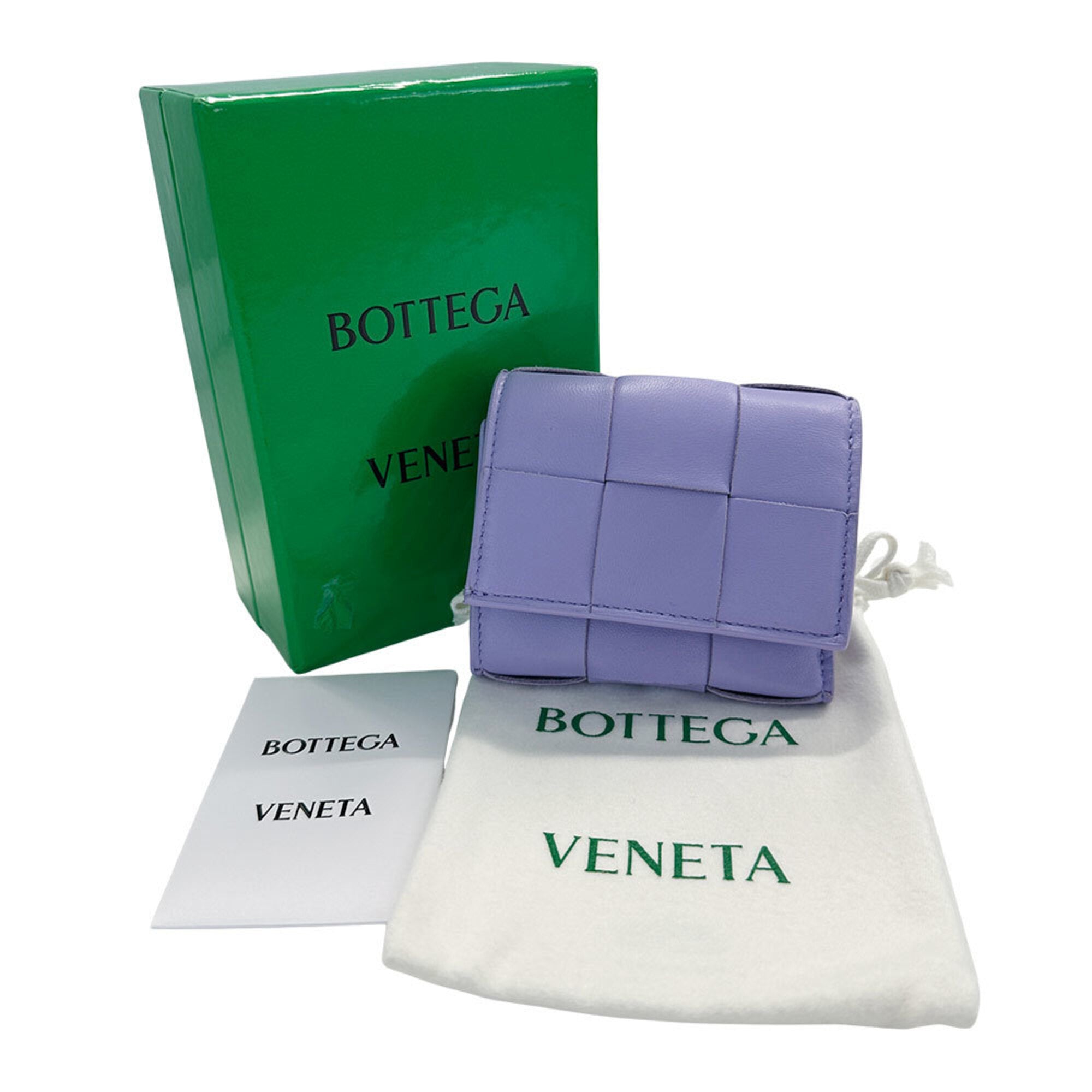 Bottega Veneta Purple Leather Wallet (Tri-Fold) (Pre-Owned)
