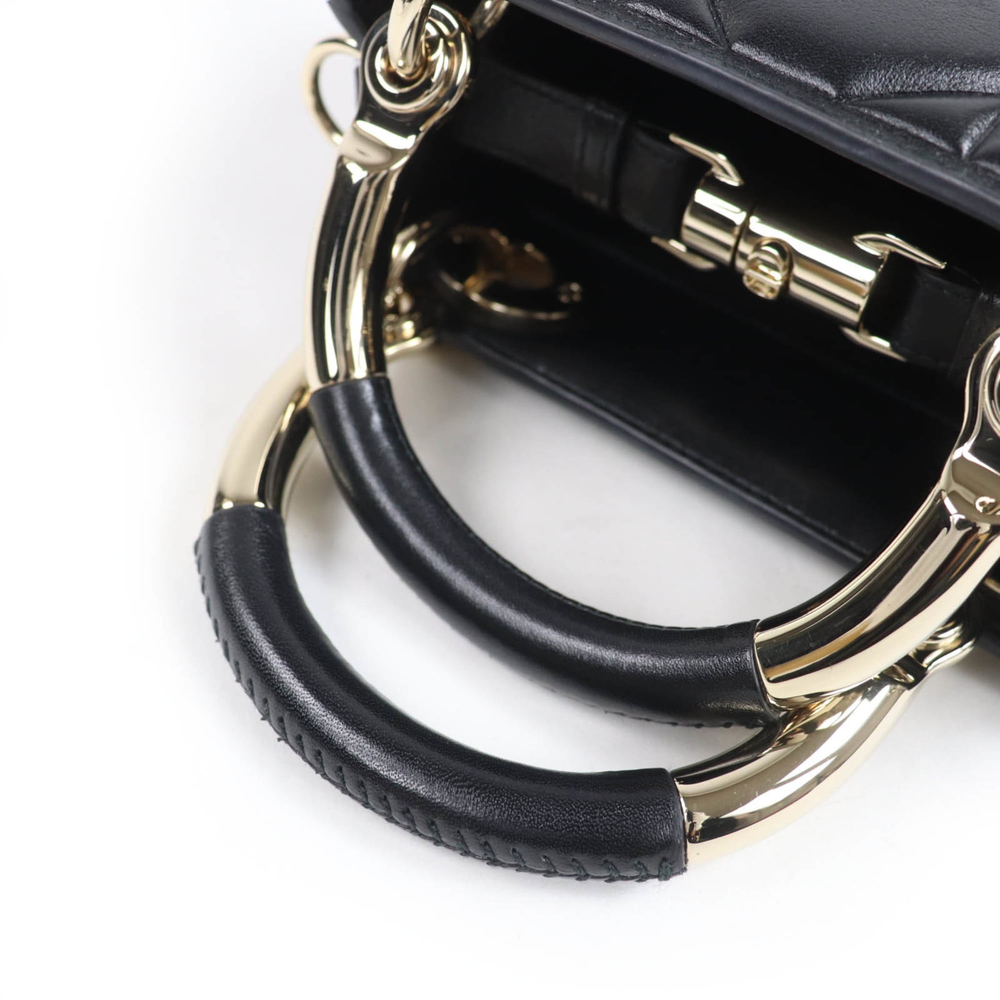 Christian Dior Black Leather Handbag Shoulder Bag (Pre-Owned)