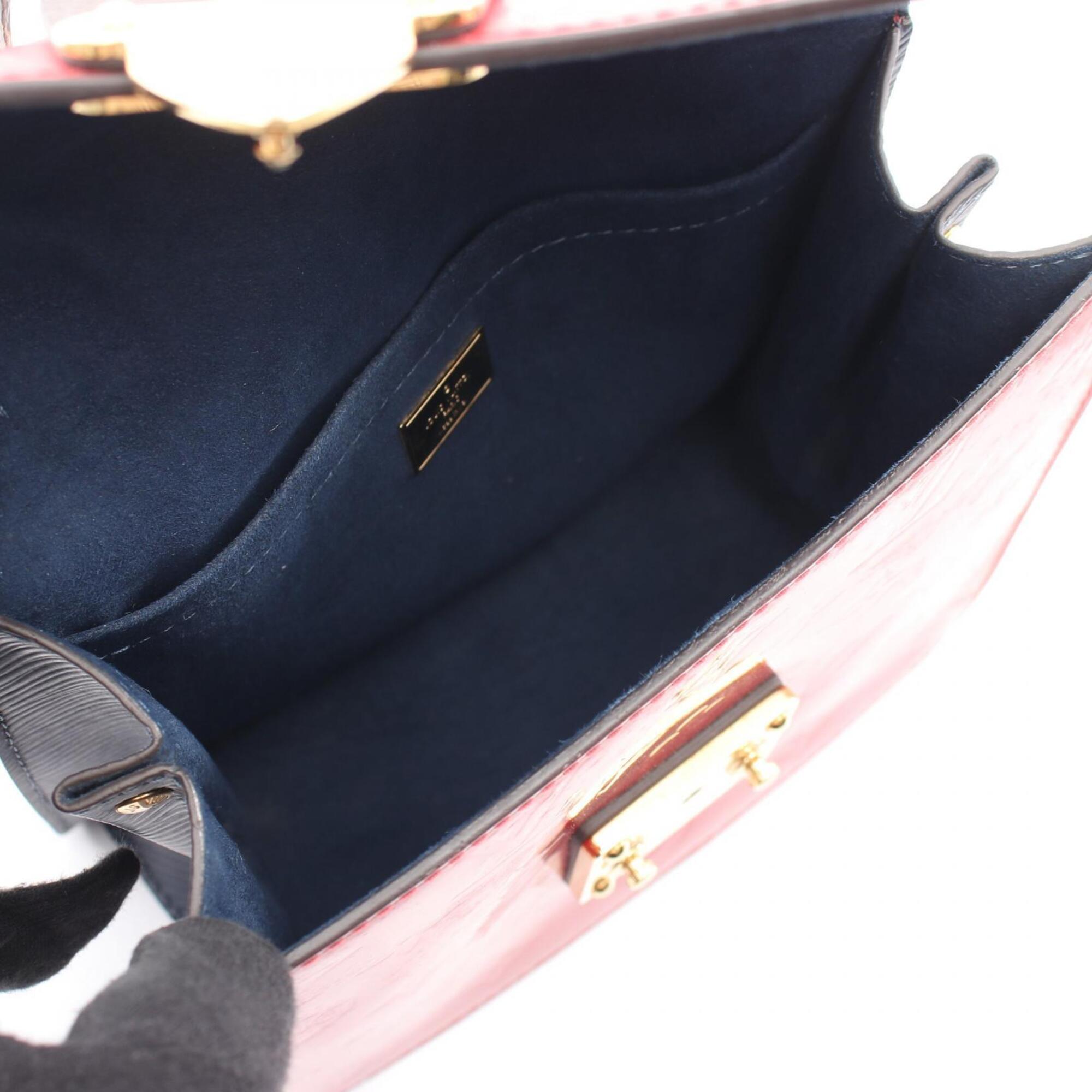 Louis Vuitton Blue Brown Red Color Sacrlet Vernis Coated Canvas Handbag (Pre-Owned)