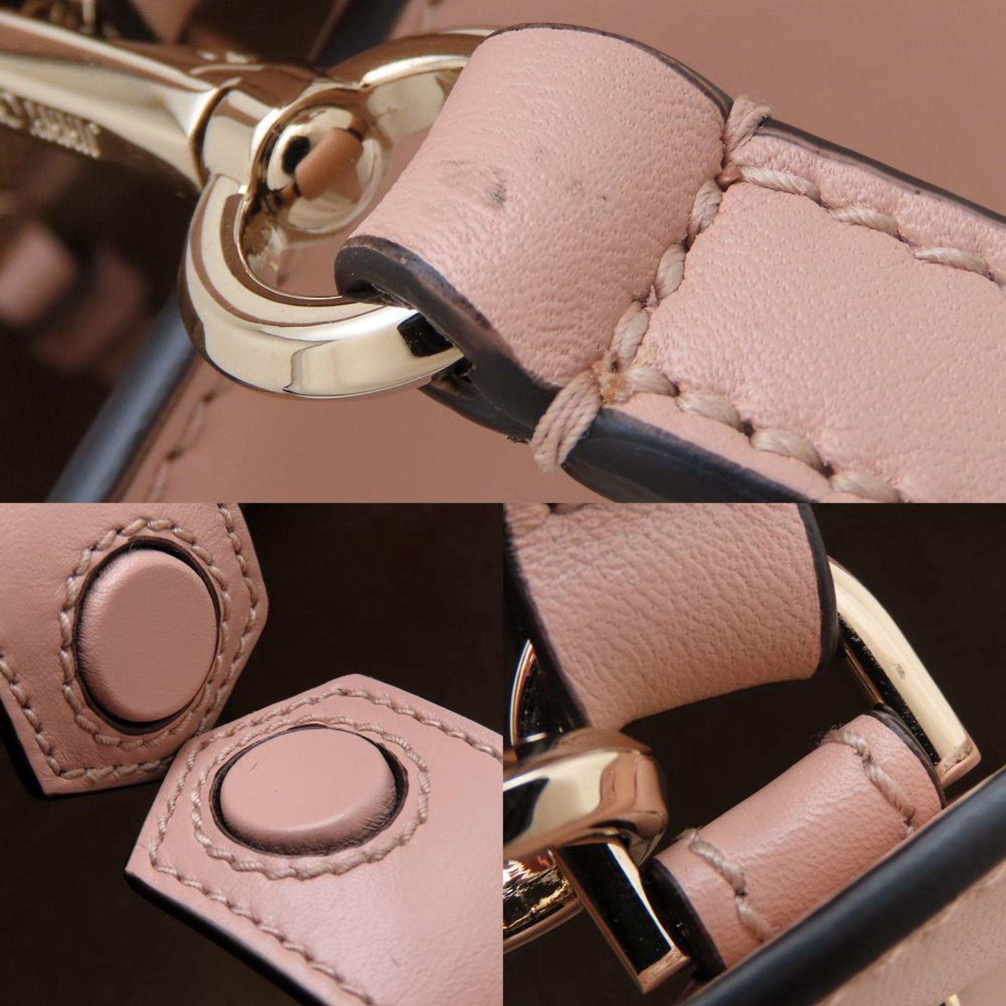 Jimmy Choo Pink Beige Leather Tote Bag (Pre-Owned)