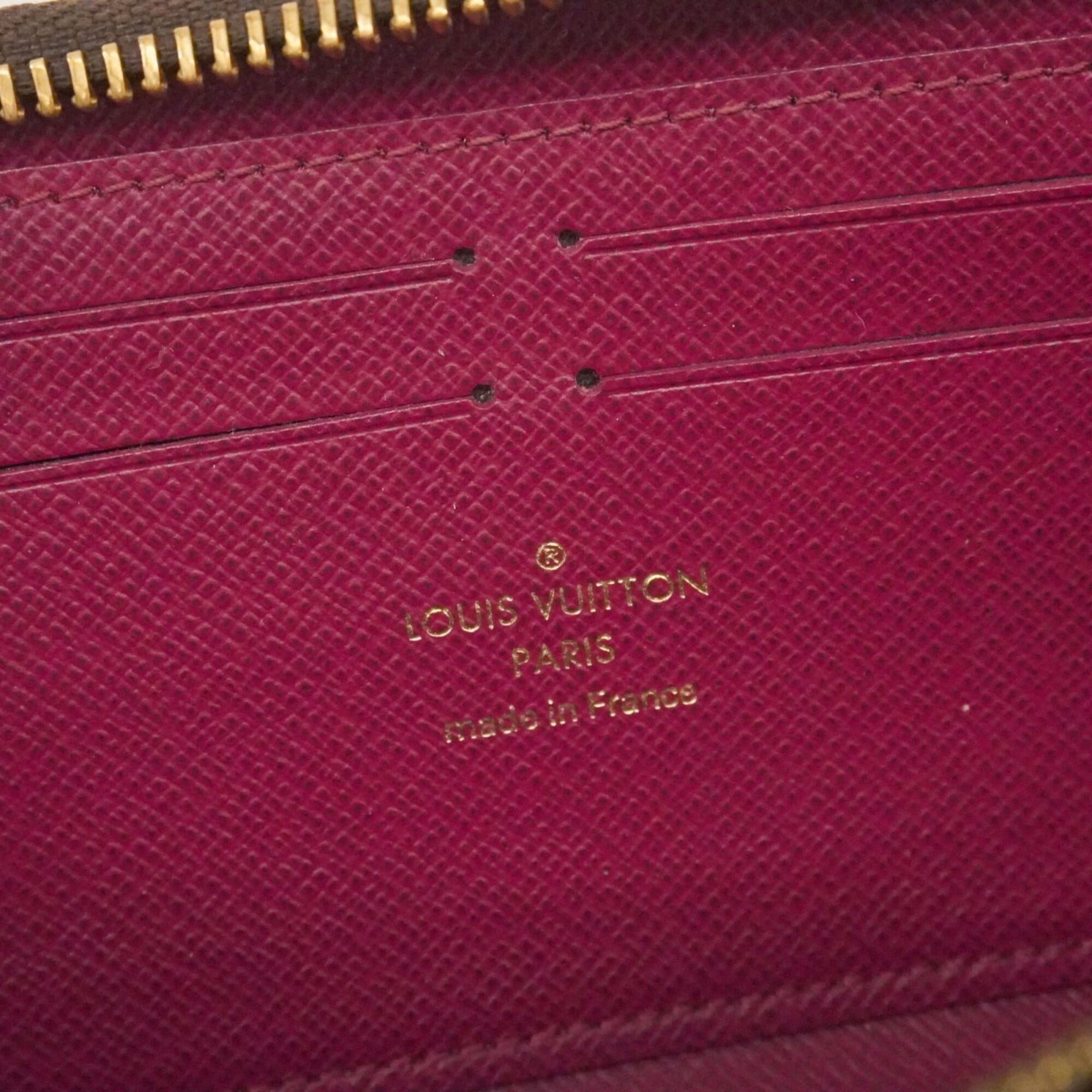 Louis Vuitton Brown Fuchsia Long Wallet (Bi-Fold) (Pre-Owned)