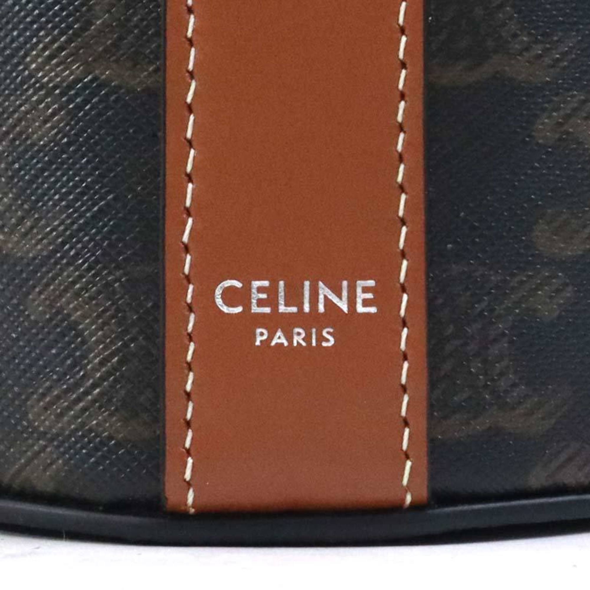 Celine Brown Coated Canvas Shoulder Bag (Pre-Owned)