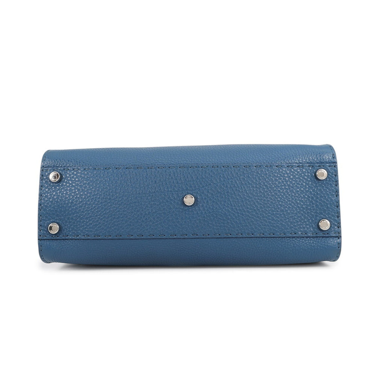 Fendi Peekaboo Blue Leather Handbag Shoulder Bag (Pre-Owned)