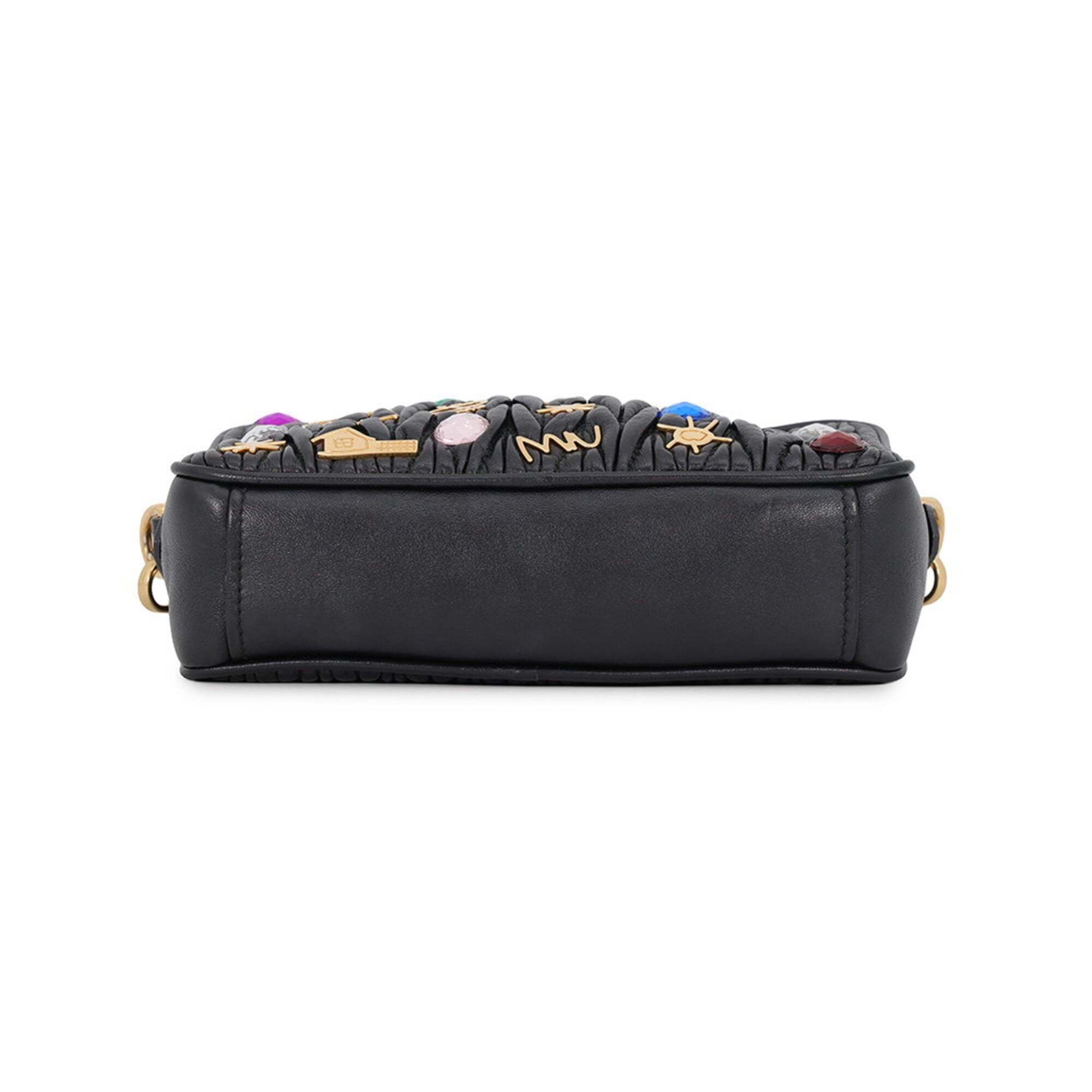 Miu Miu Matelasse Black Leather Handbag Shoulder Bag (Pre-Owned)