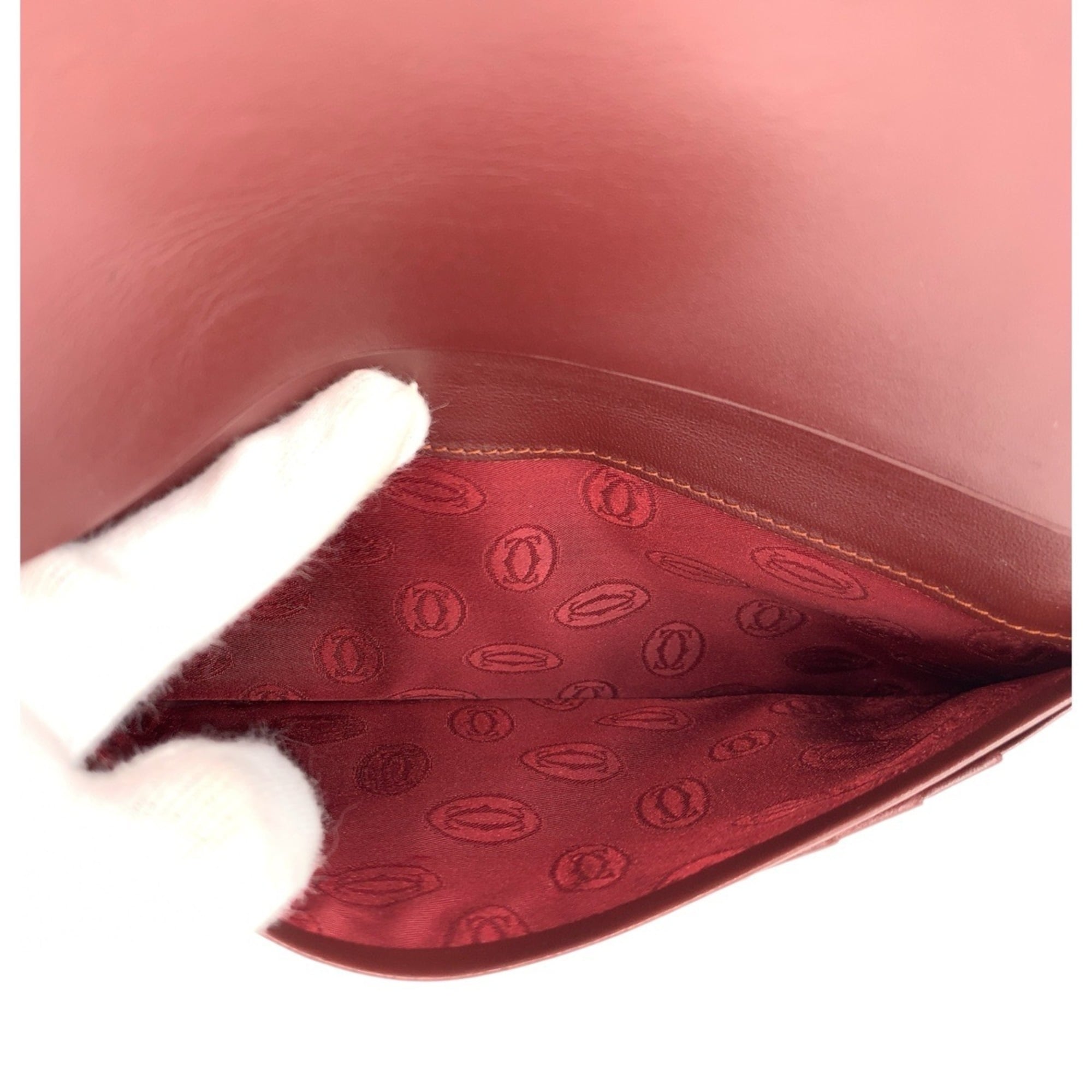 Cartier Bordeaux Leather Long Bill Wallet (Bi-Fold) (Pre-Owned)