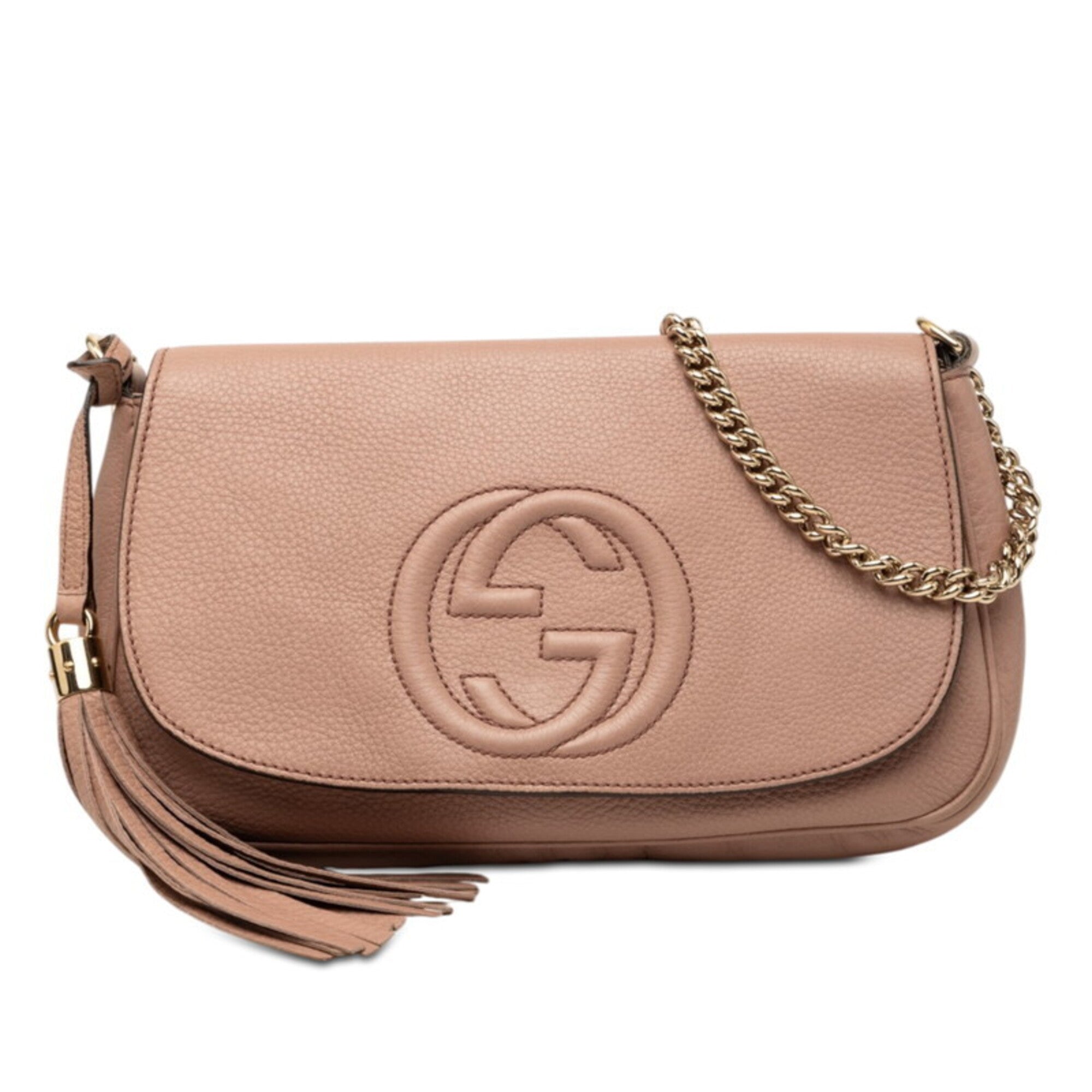 Gucci Pink Leather Shoulder Bag (Pre-Owned)
