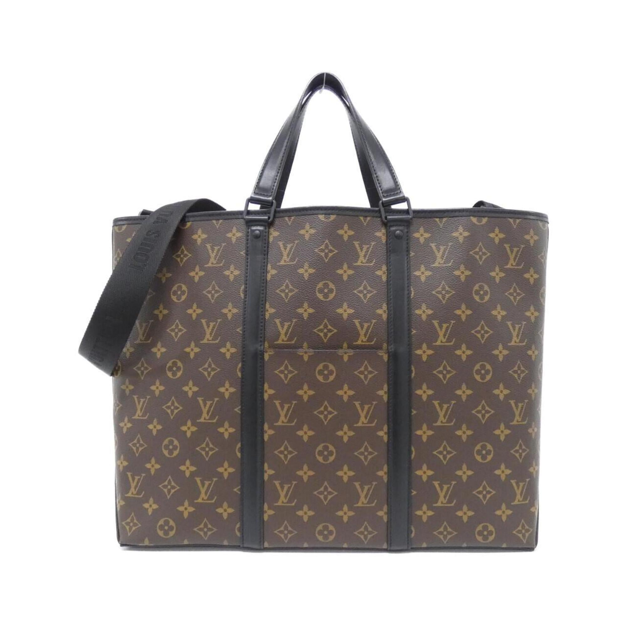Louis Vuitton Monogram Macassar Black Brown Coated Canvas Tote Bag (Pre-Owned)