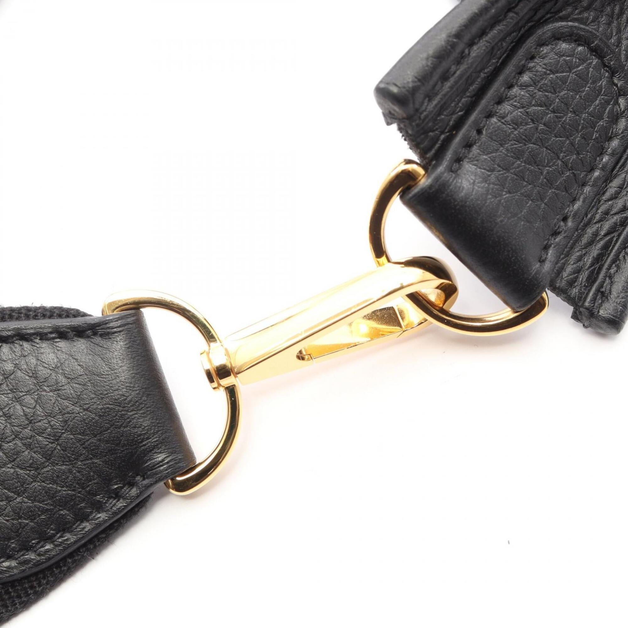 Hermes Black Taurillon Clemence Leather Leather Handbag Shoulder Bag (Pre-Owned)