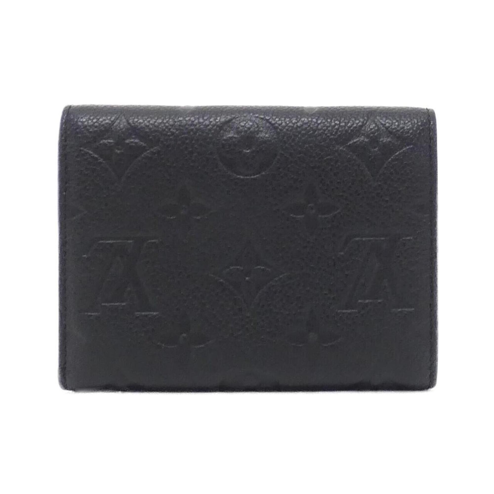 Louis Vuitton Black Leather Wallet (Tri-Fold) (Pre-Owned)