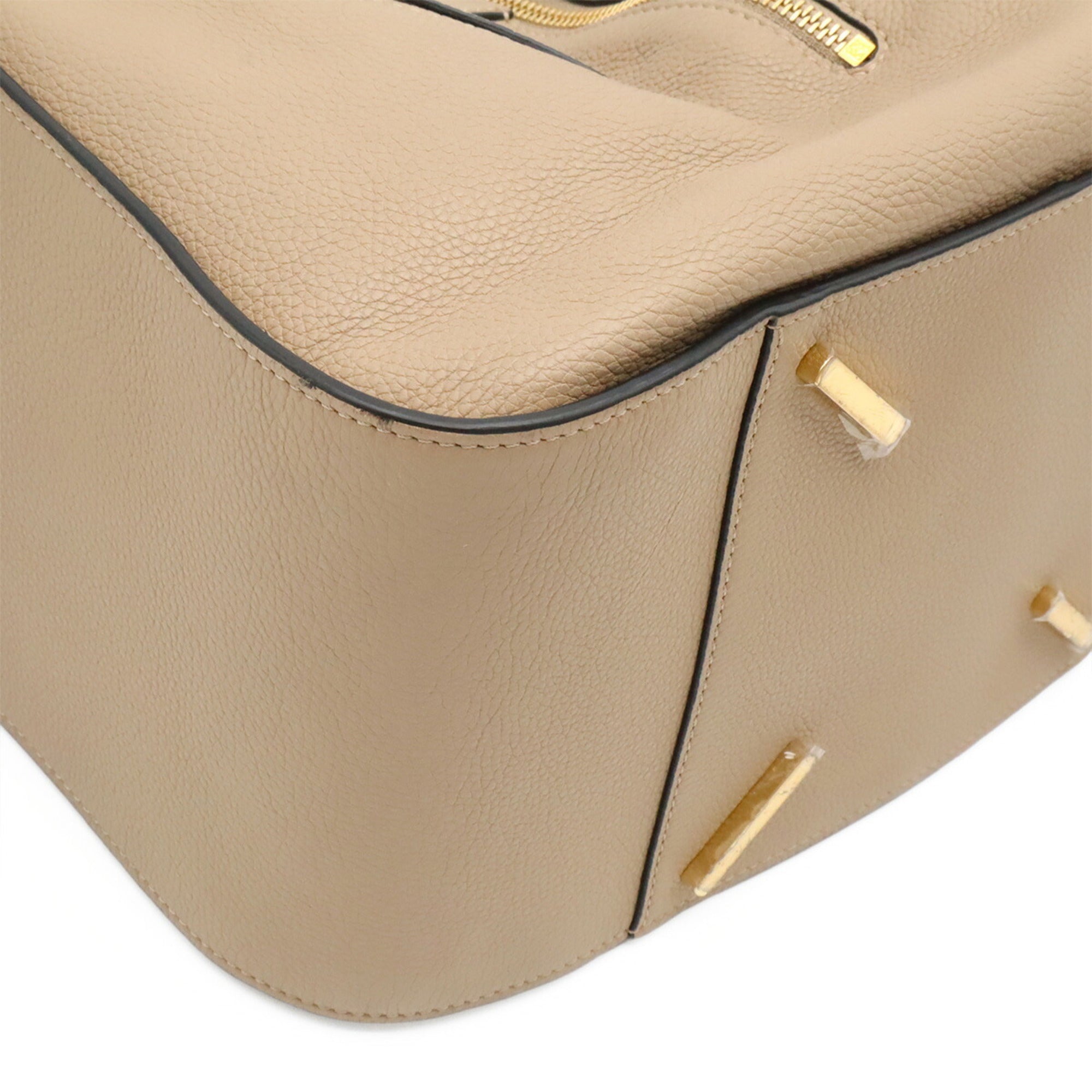Loewe Beige Brown Brown Leather Handbag Shoulder Bag (Pre-Owned)