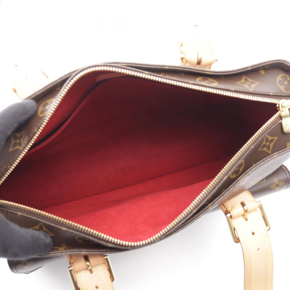 Louis Vuitton Brown Pvc Coated Canvas Leather Handbag (Pre-Owned)