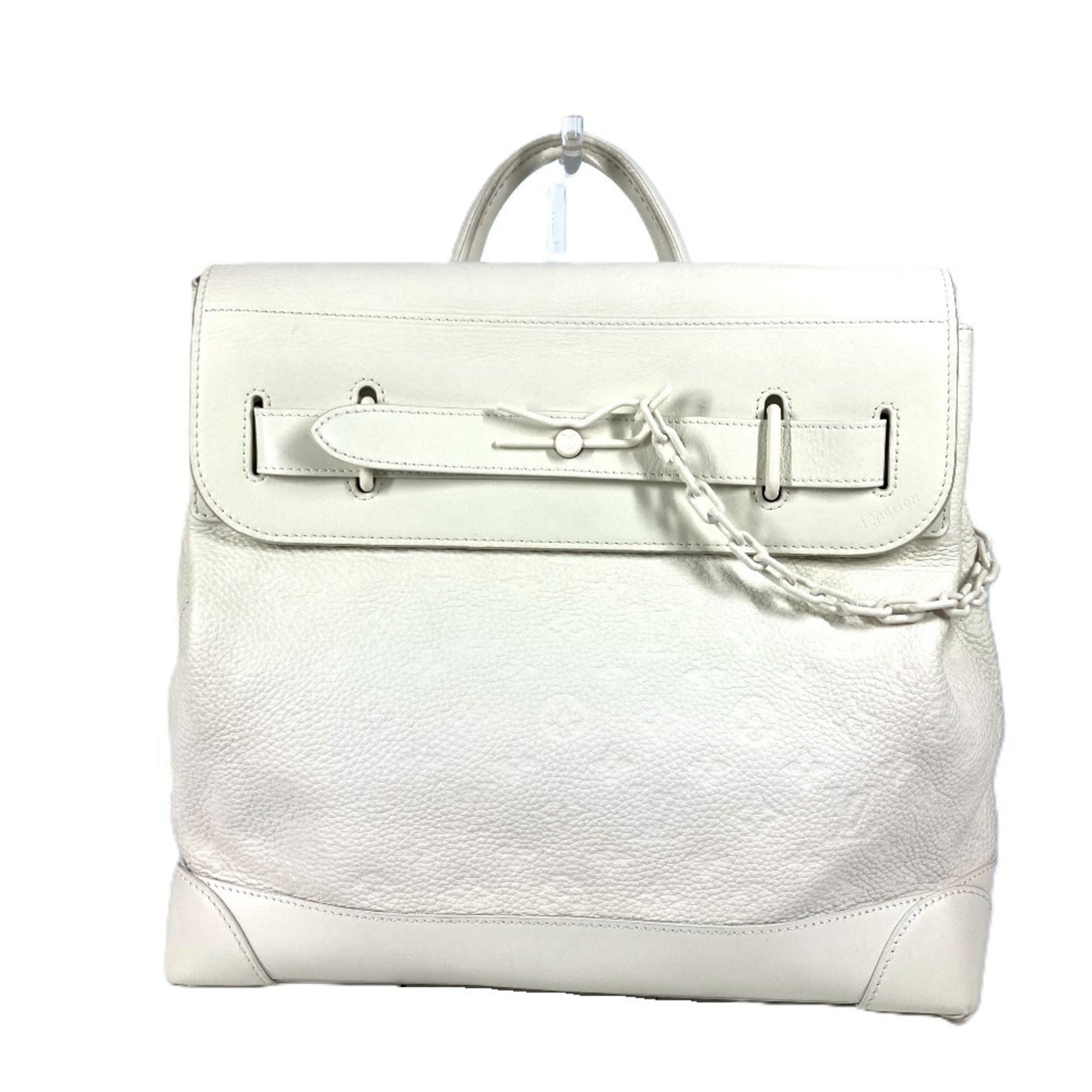 Louis Vuitton Blanc White Leather Handbag Shoulder Bag Tote Bag (Pre-Owned)