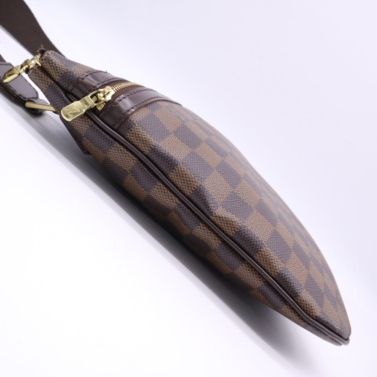 Louis Vuitton Beige Brown Coated Canvas Leather Pochette Shoulder Bag (Pre-Owned)