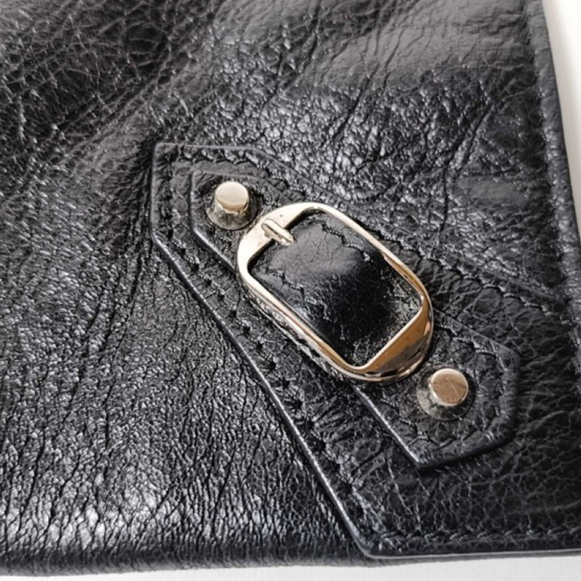 Balenciaga Black Leather Clutch Bag (Pre-Owned)