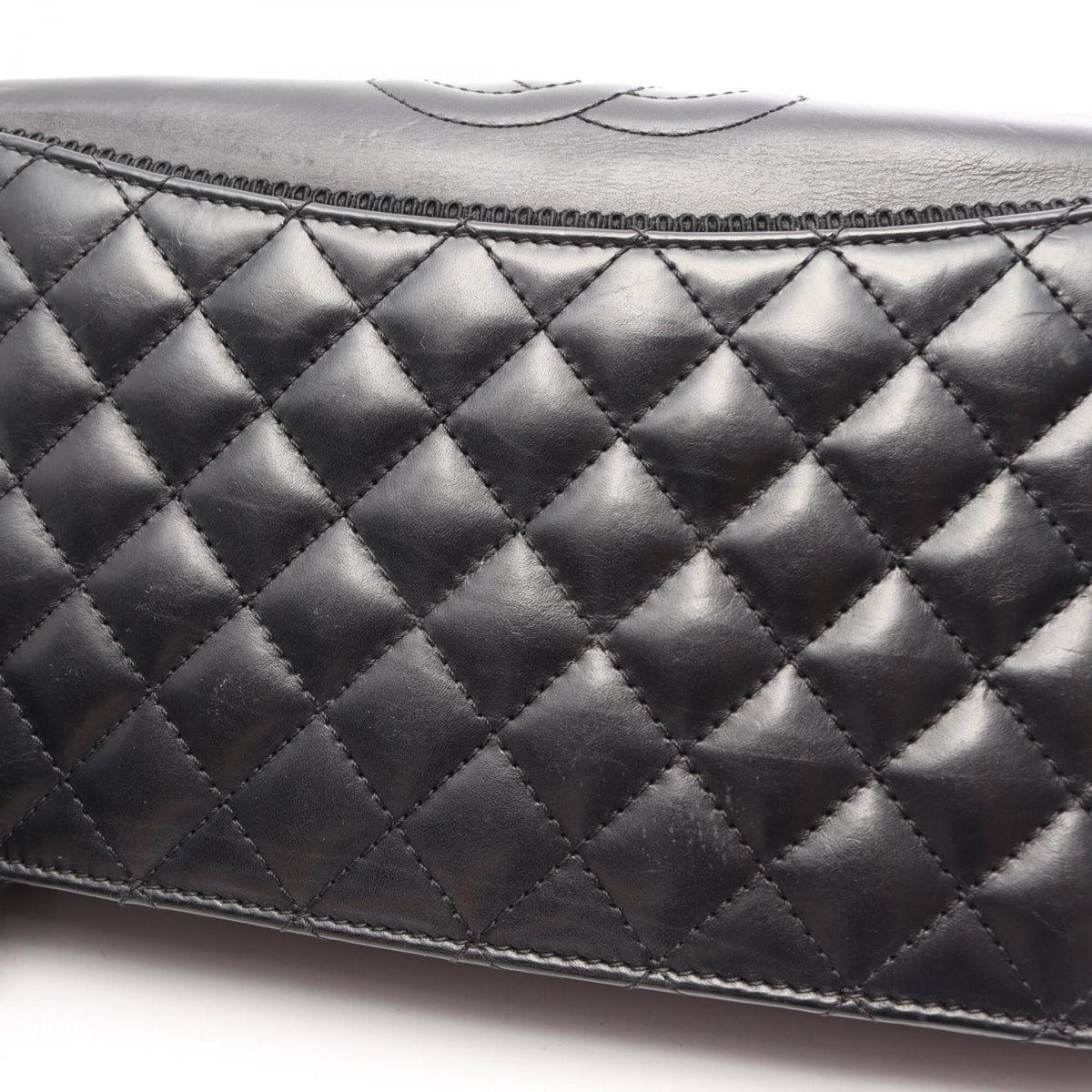 Chanel Black Leather Handbag Shoulder Bag (Pre-Owned)