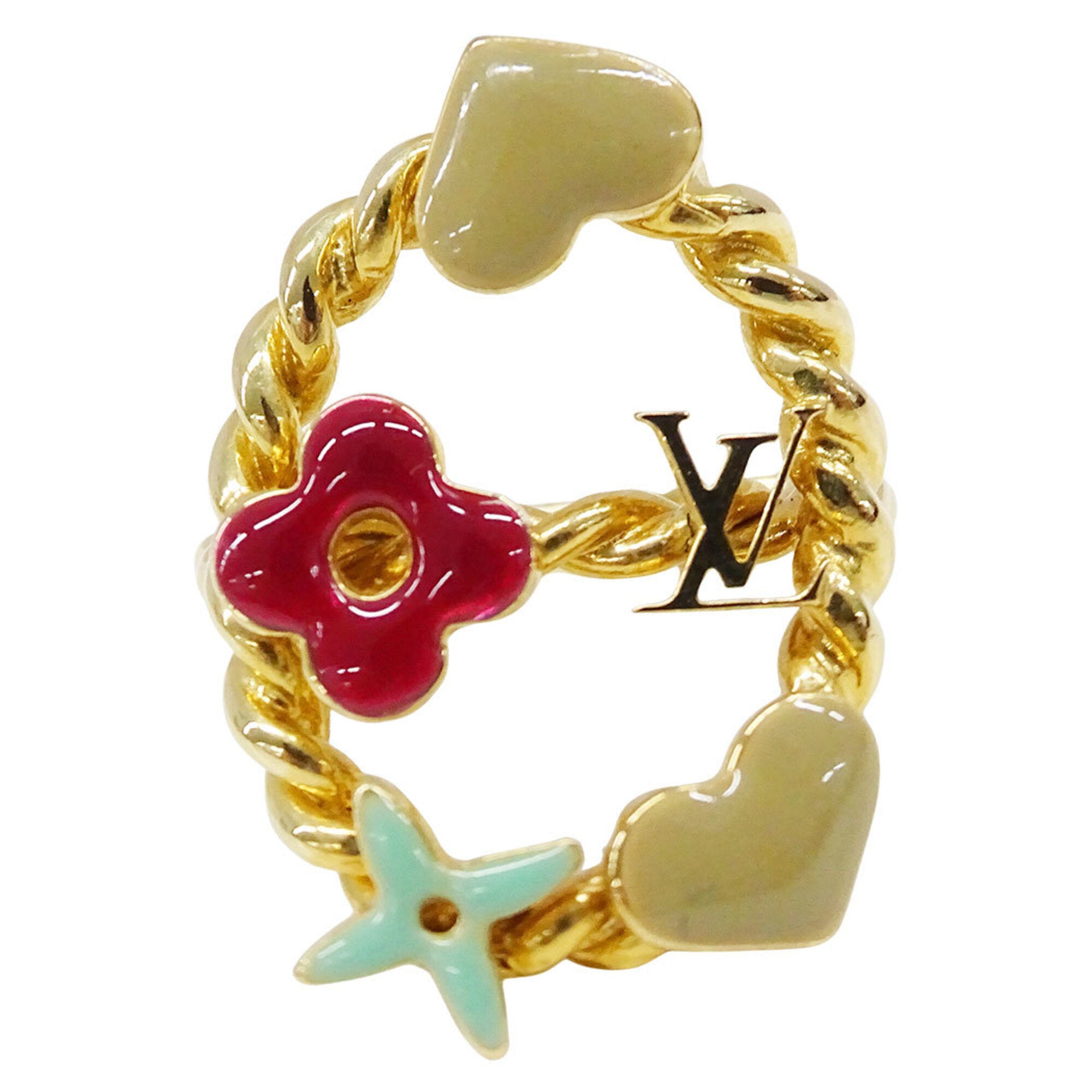 Louis Vuitton Monogram Multi-Color Gold Plating Monogram Band Ring (Pre-Owned)