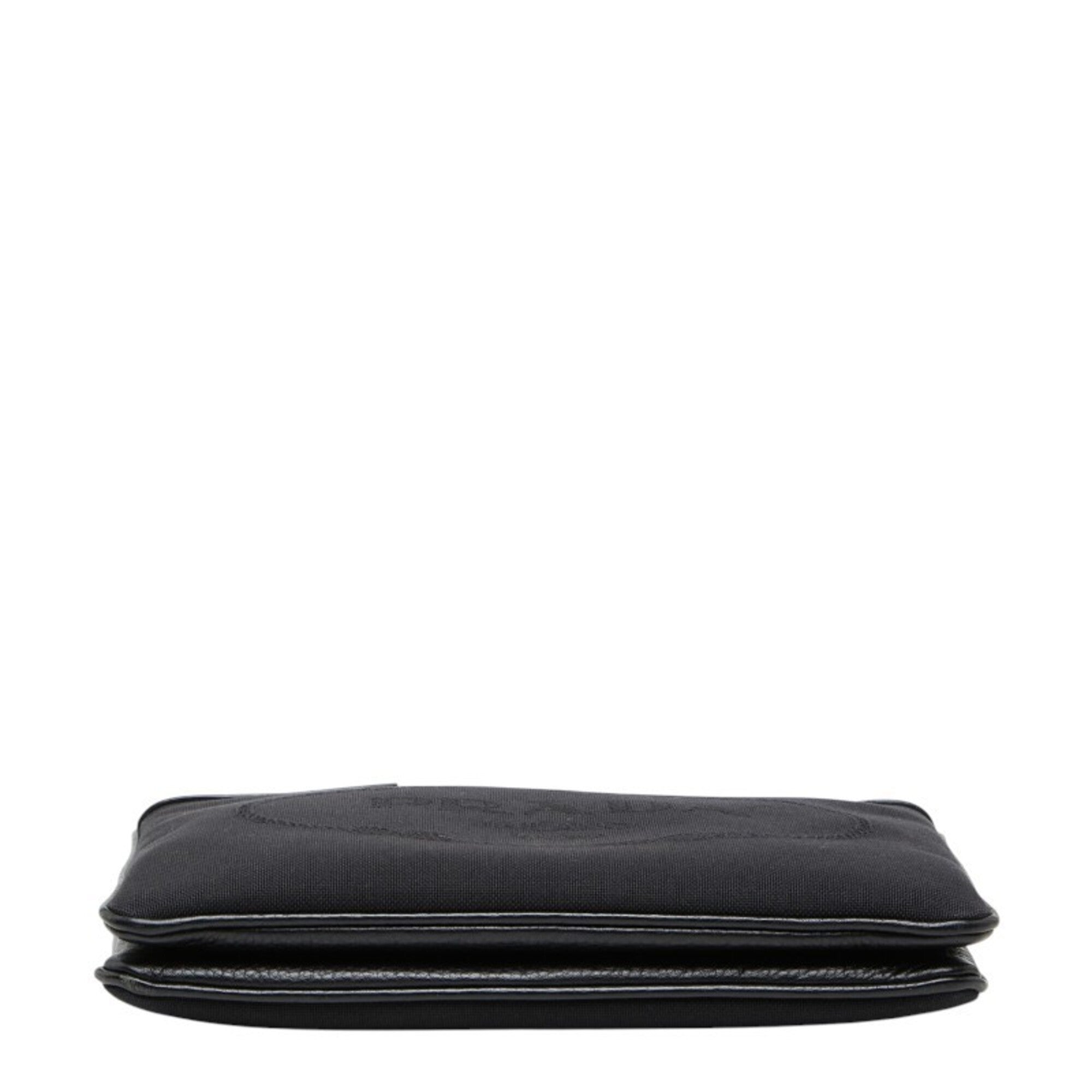 Prada Black Canvas Shoulder Bag (Pre-Owned)